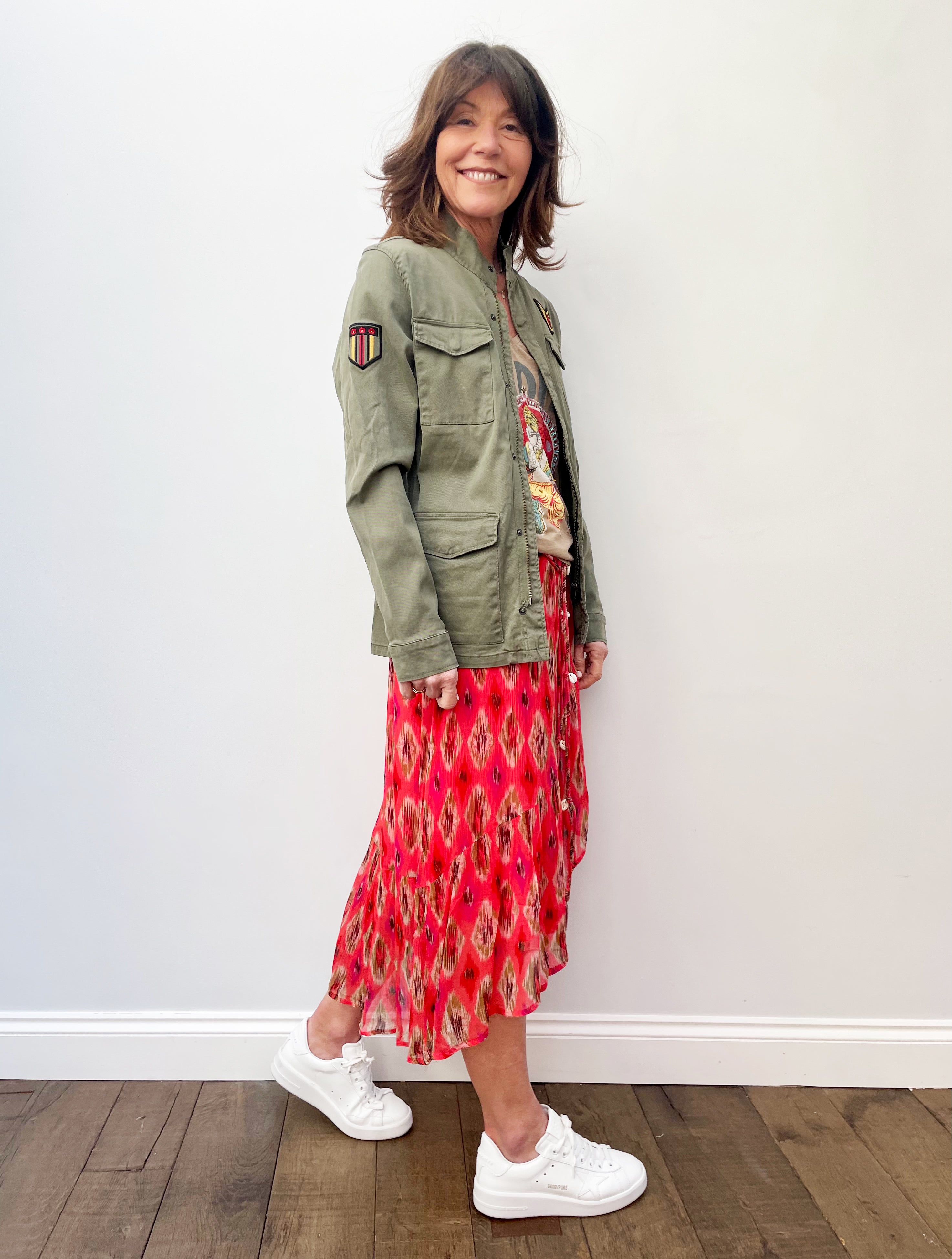 FIVE Brenda Jacket with Embroidery in Khaki