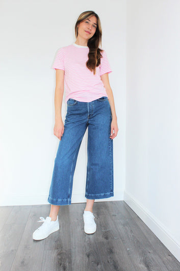 R&B Maya Wide Leg Ankle Jeans in Rye Harbor