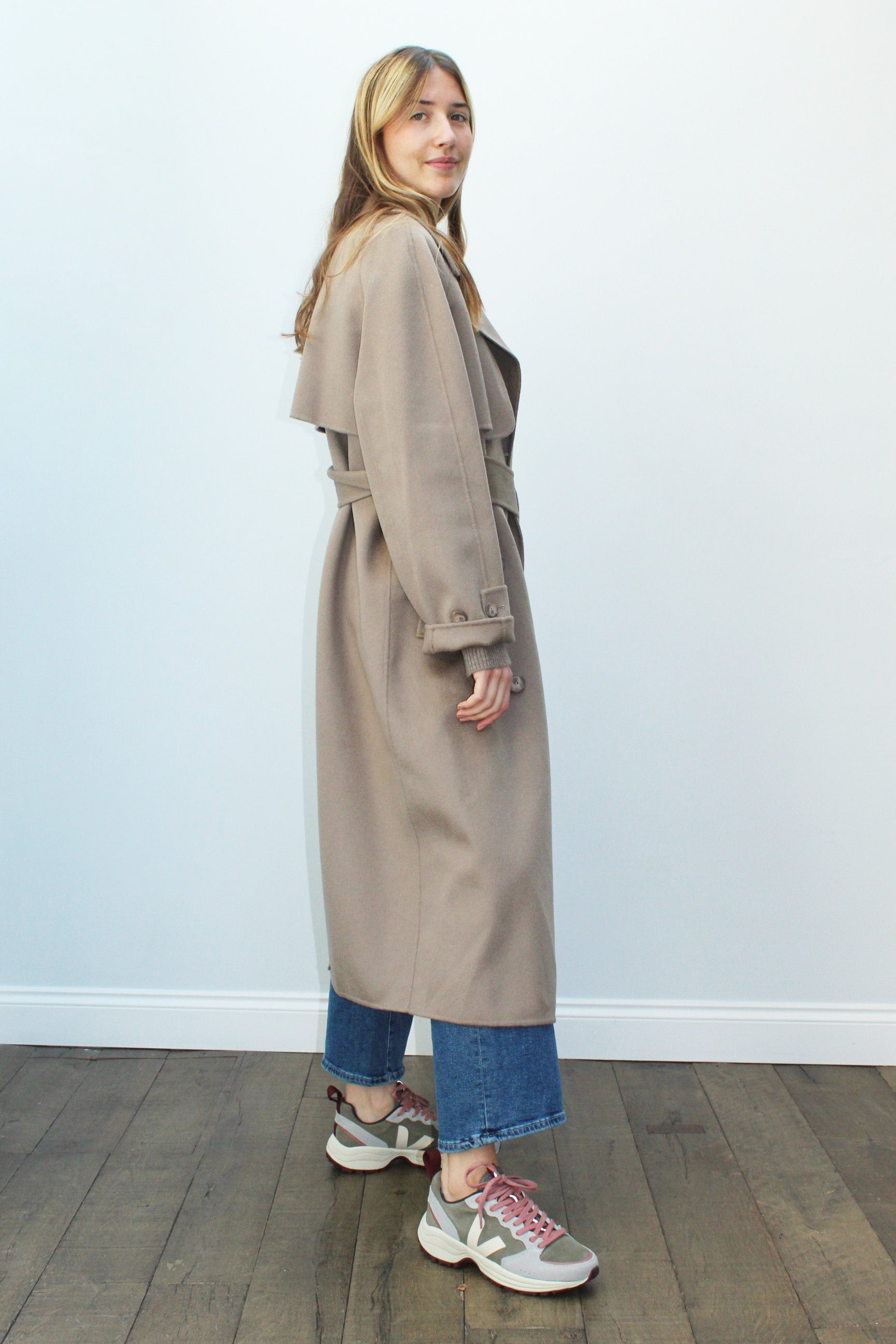 JOSEPH Colette Long Coat in Taupe