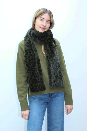 NOOKI Ari Scarf in Khaki Leopard