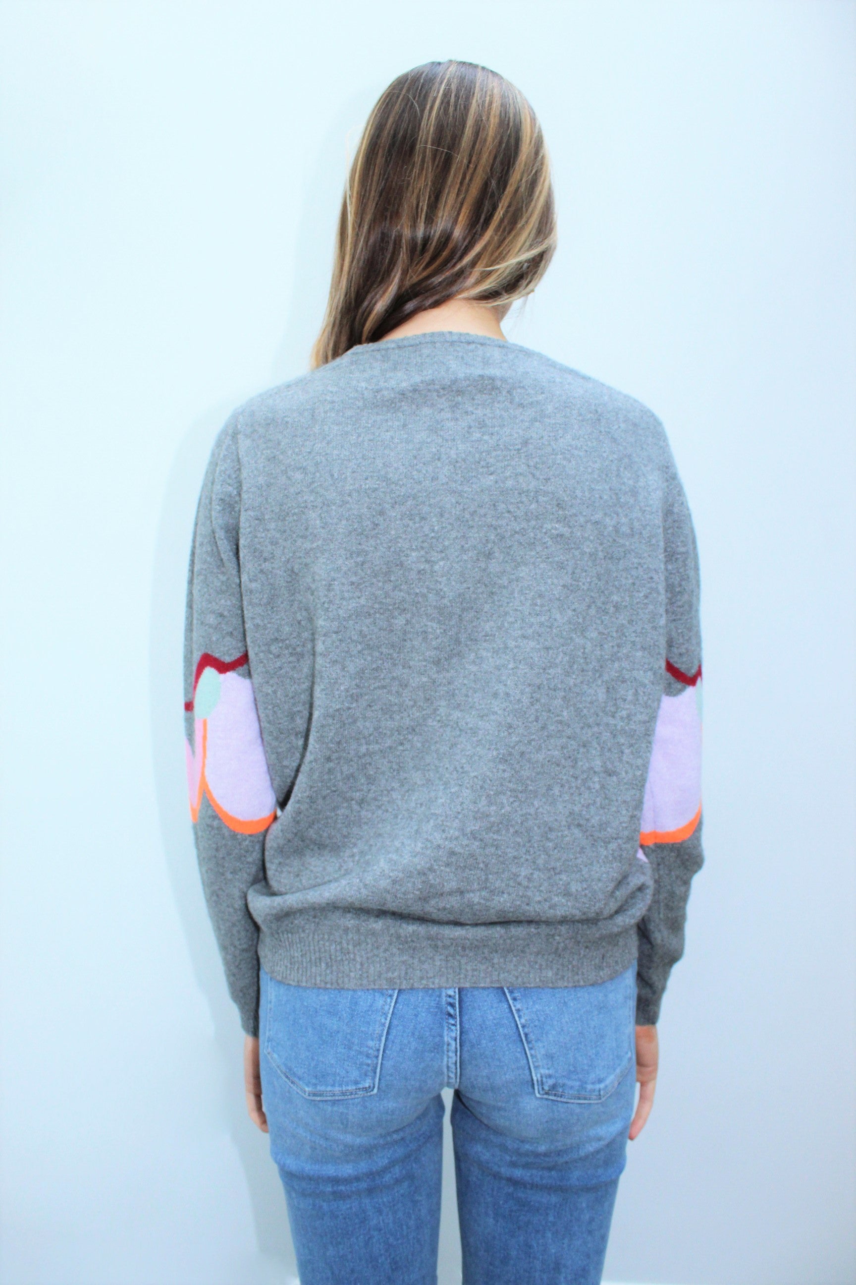 JU Carnival Crew Neck Knit in Grey