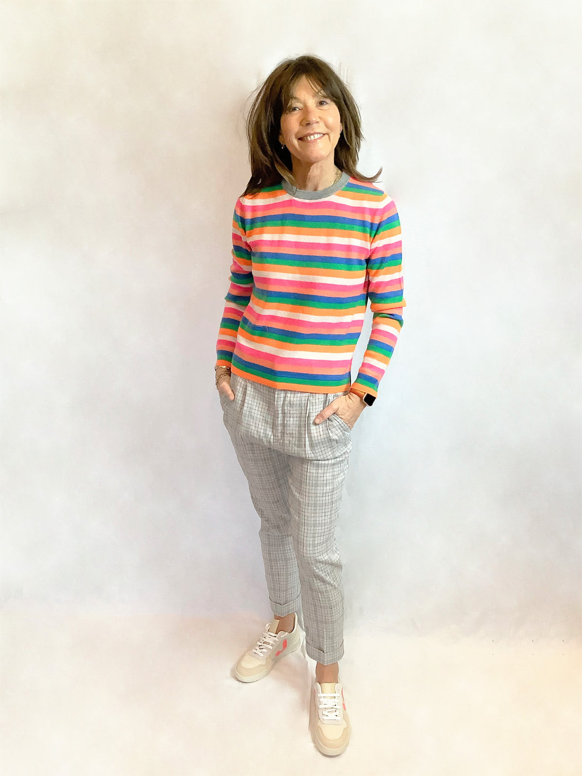 JU Mini Stripe Crew in Multi