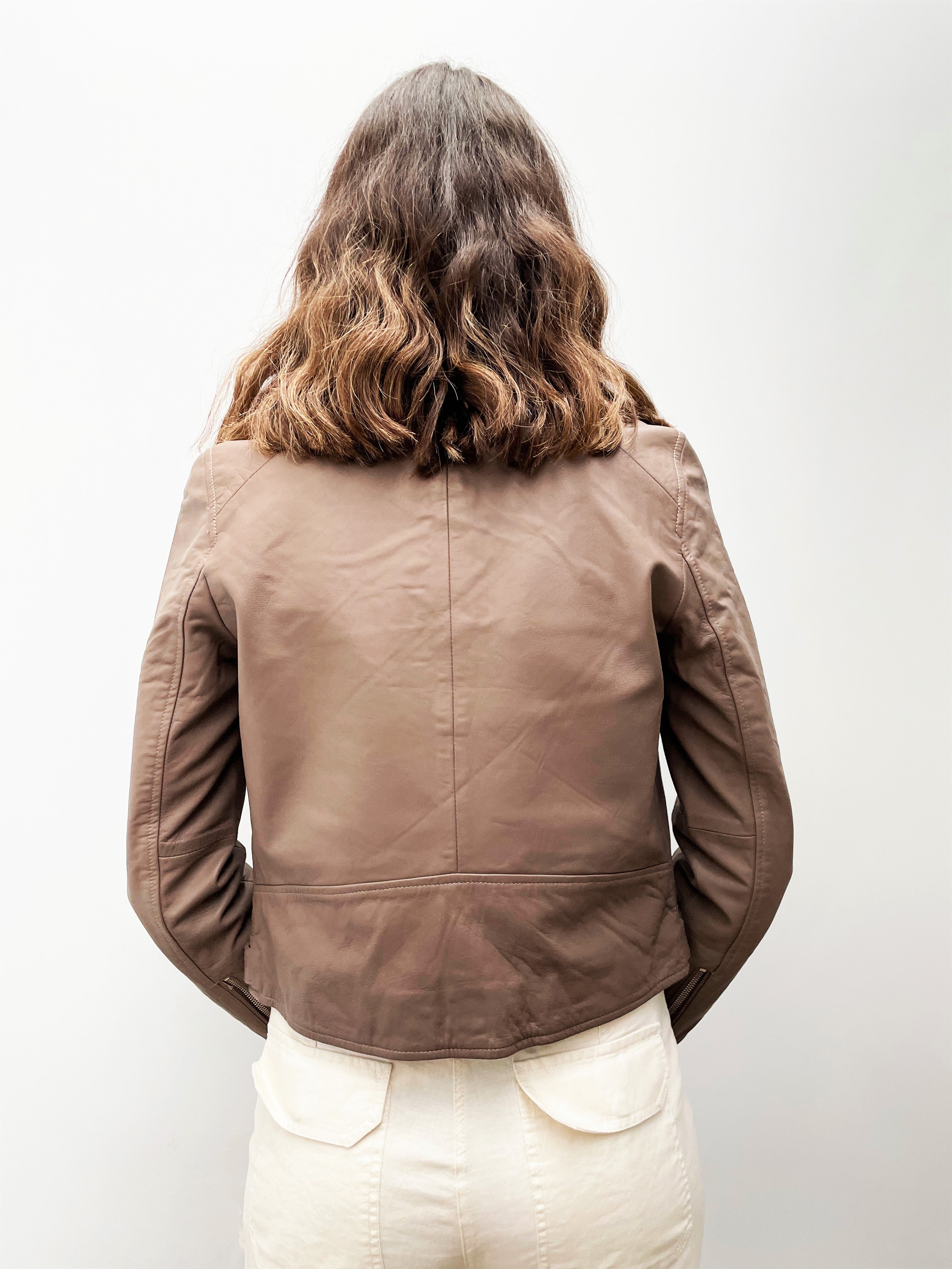 SLF Katie Leather Jacket in Fossil