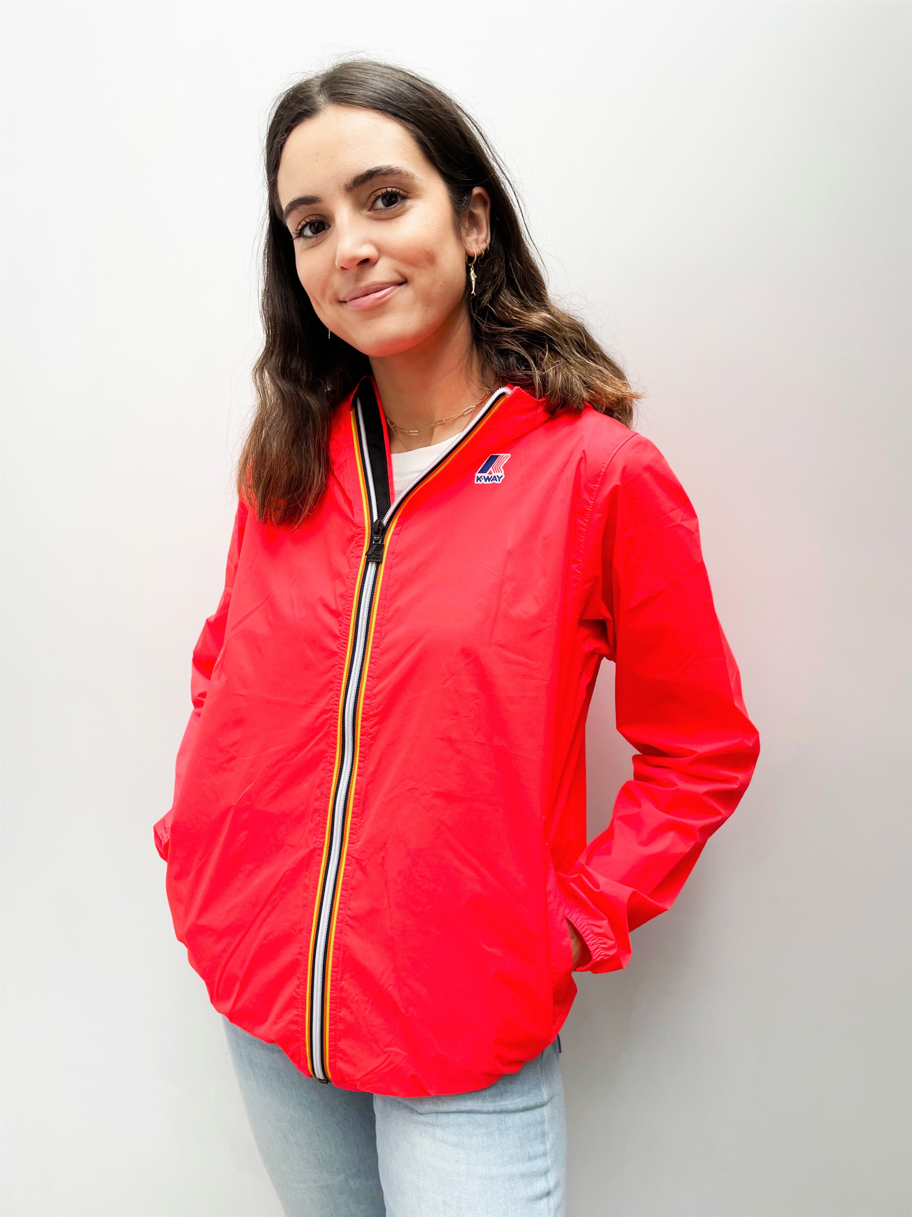 K-WAY Le Vrai Claude Jacket in Red Fluo