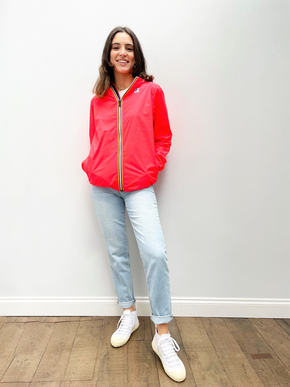 K-WAY Le Vrai Claude Jacket in Red Fluo