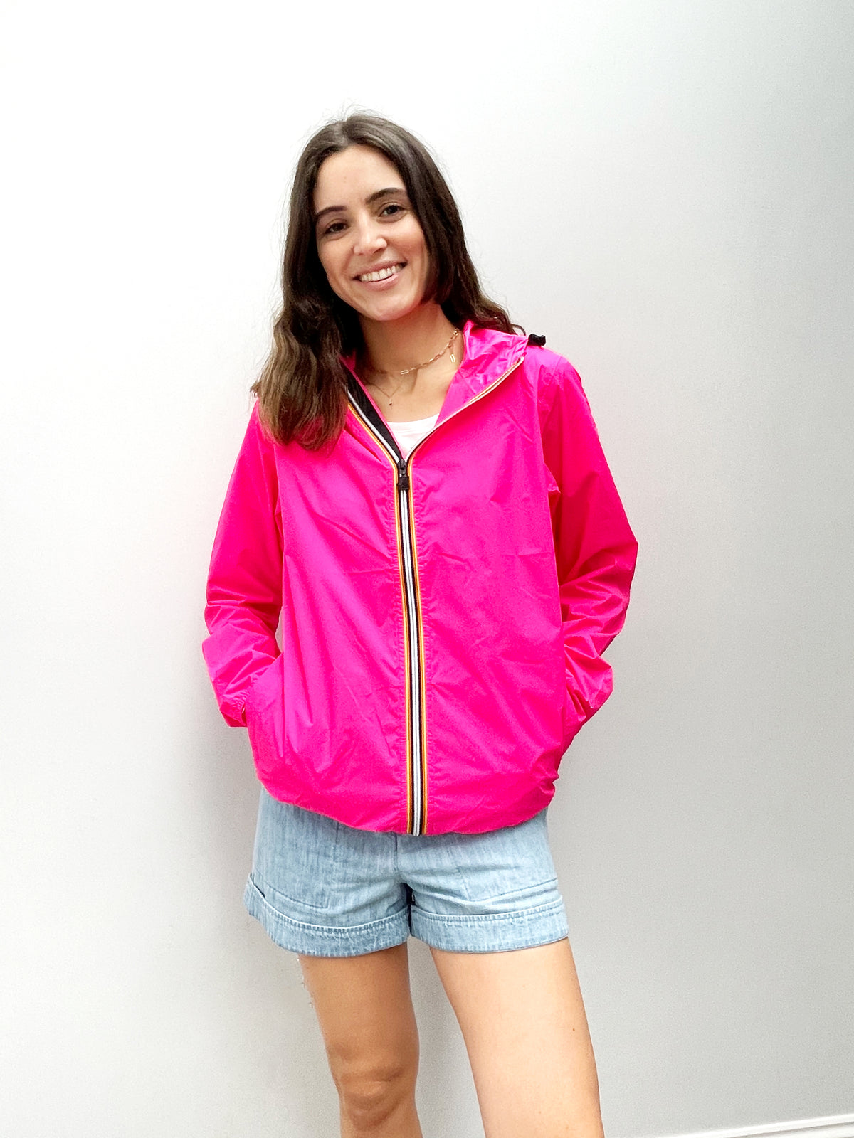 K-WAY Le Vrai Claude Jacket in Pink Fluo