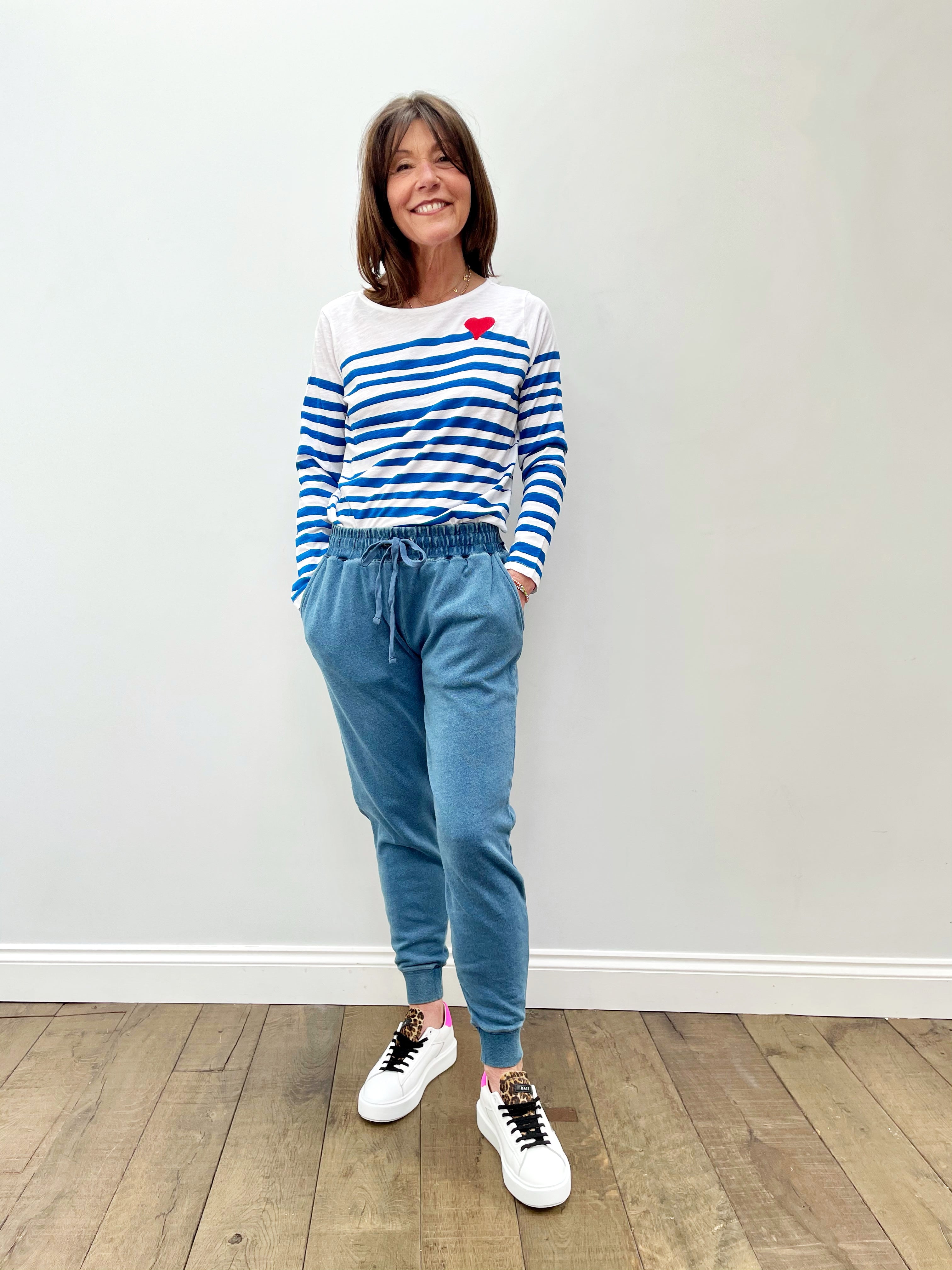 FIVE TSE2155 Striped Top in French Blue