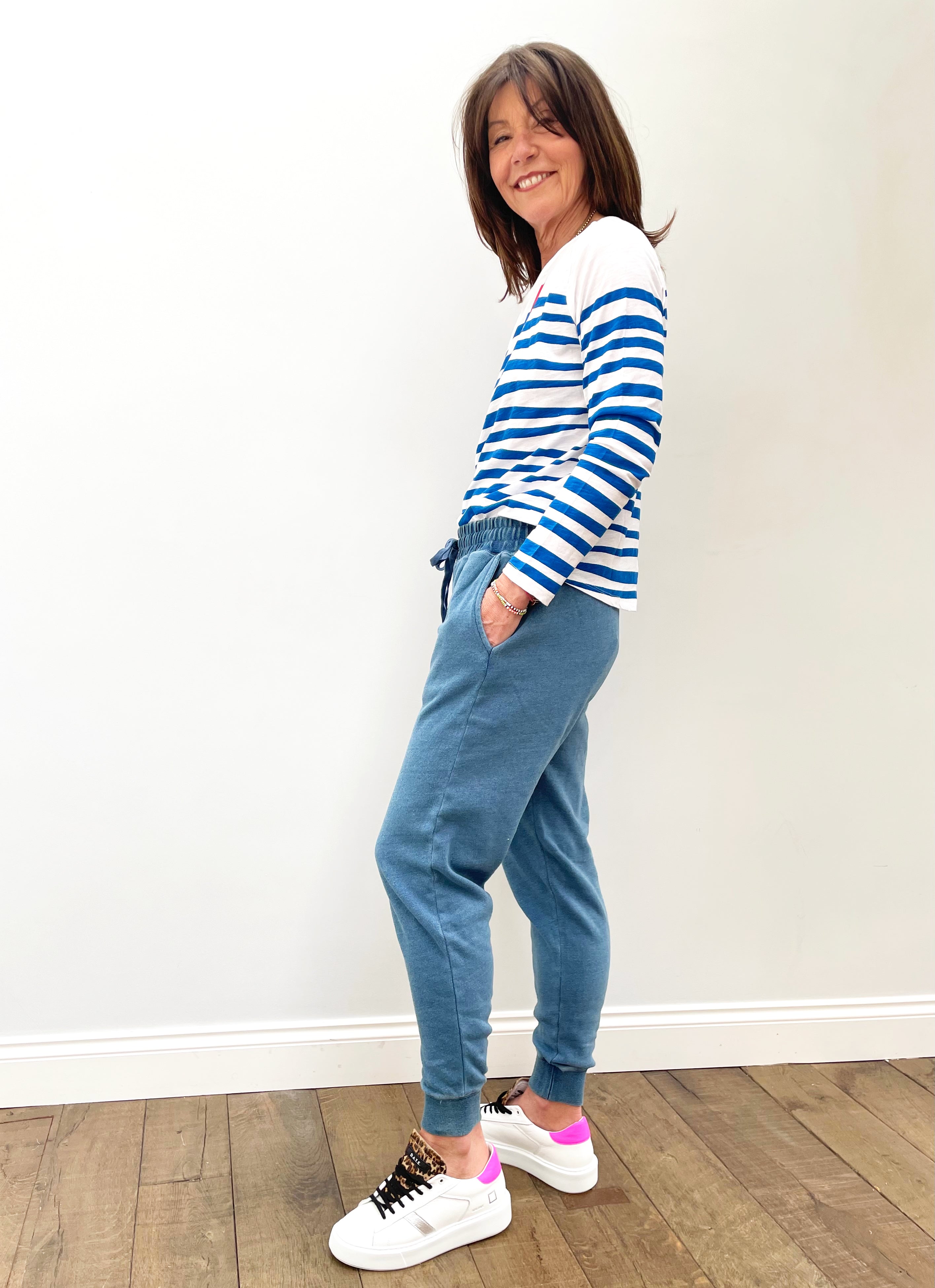 FIVE TSE2155 Striped Top in French Blue