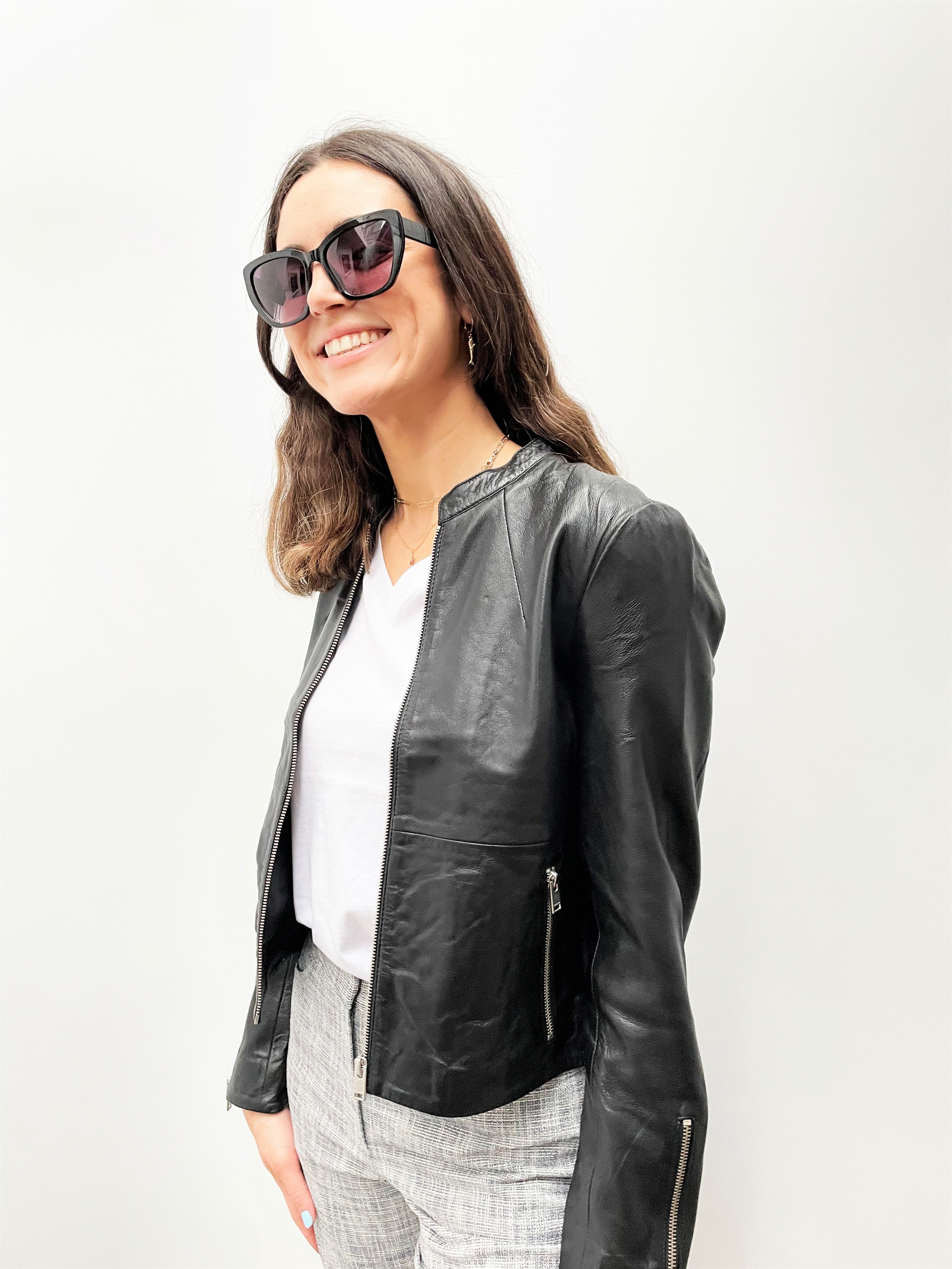 SLF Fibi Leather Jacket in Black