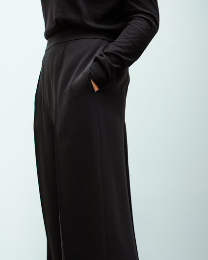 JOSEPH Tawn matt georgette trousers in black