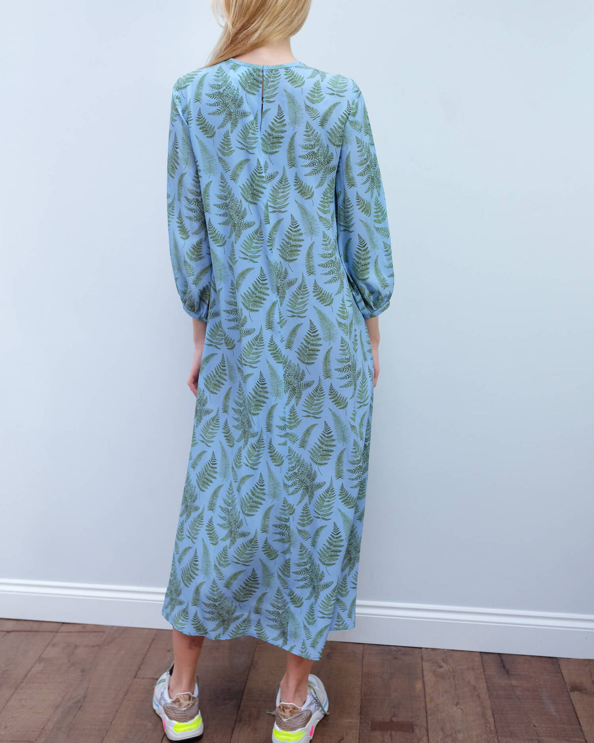 MM Medusa printed dress in blue