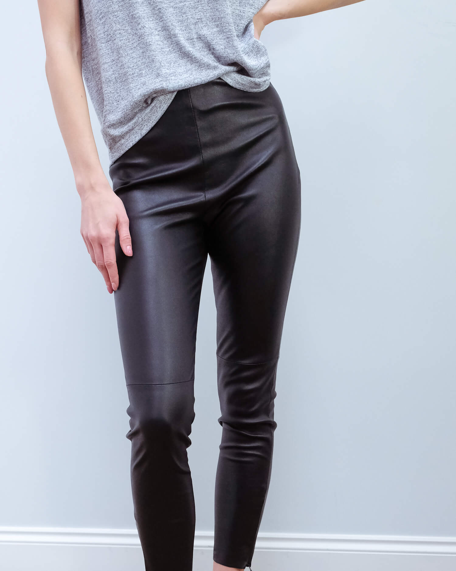 MM Arcadia leather trouser in black