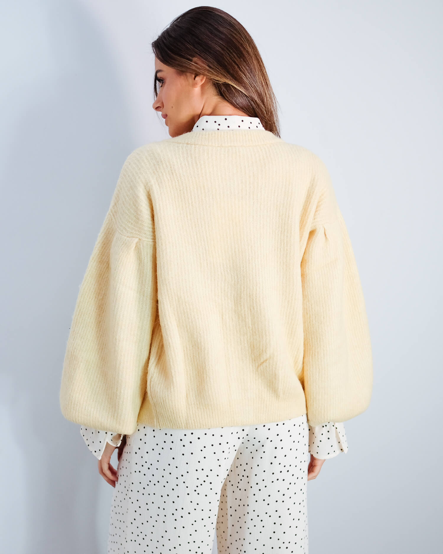 BUP Celine knit cardi in straw yellow