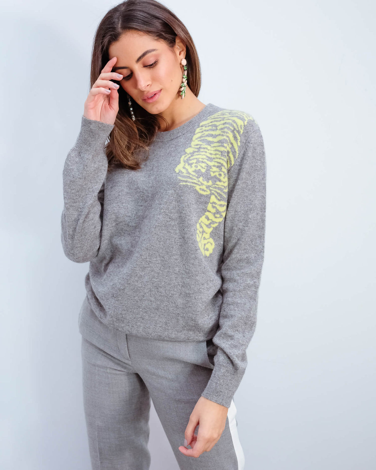 JU Creeping tiger crew in grey