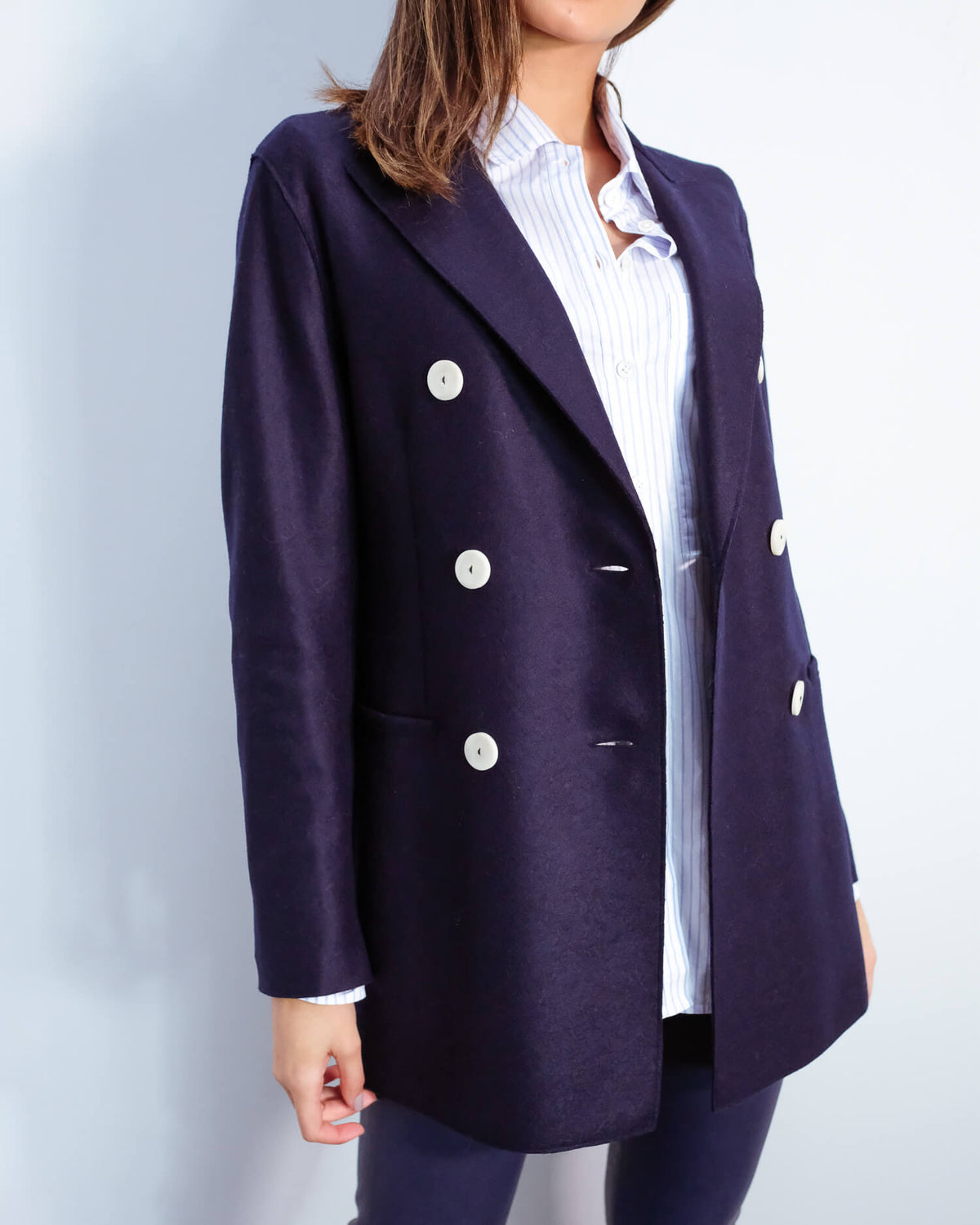 HWL Pressed wool blazer in navy blue