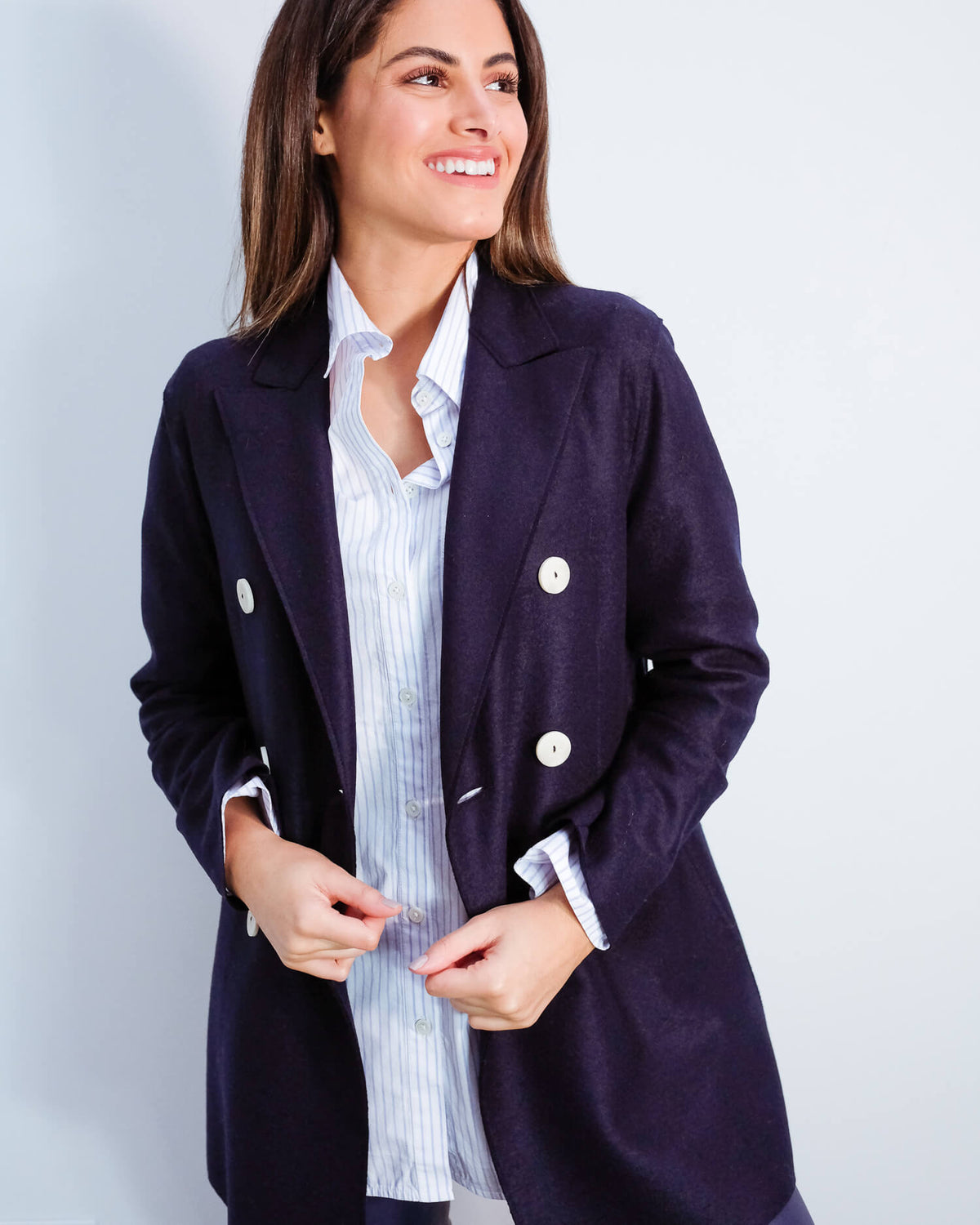 HWL Pressed wool blazer in navy blue