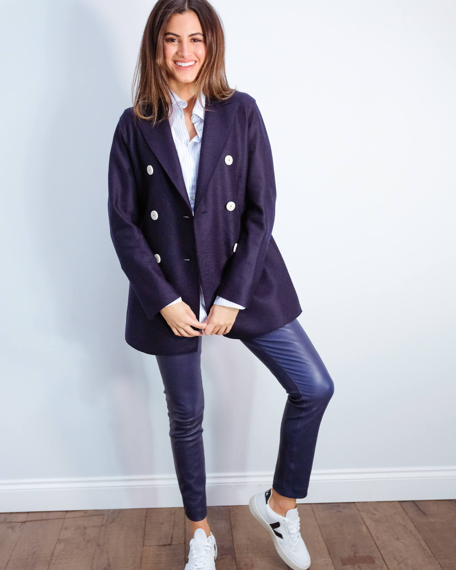 HWL Pressed wool blazer in navy blue