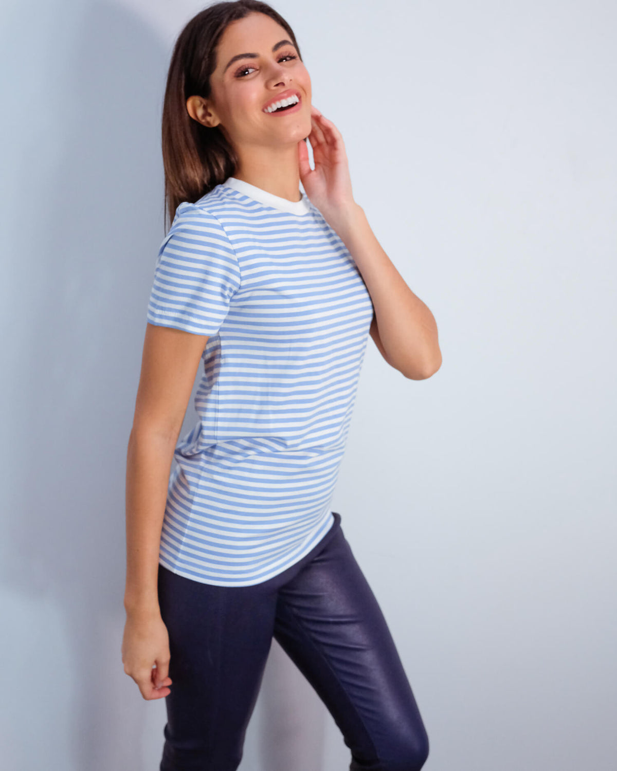 SLF My Perfect Tee in blue and white stripe