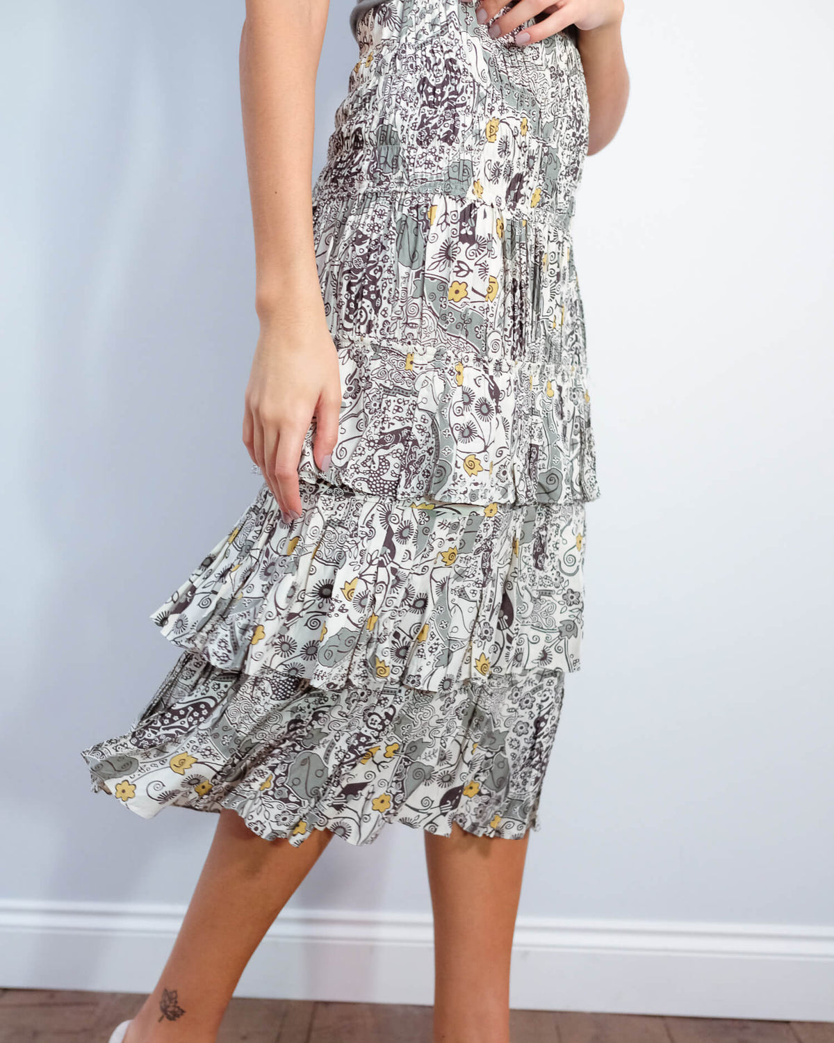 IM Cencia printed skirt in ecru