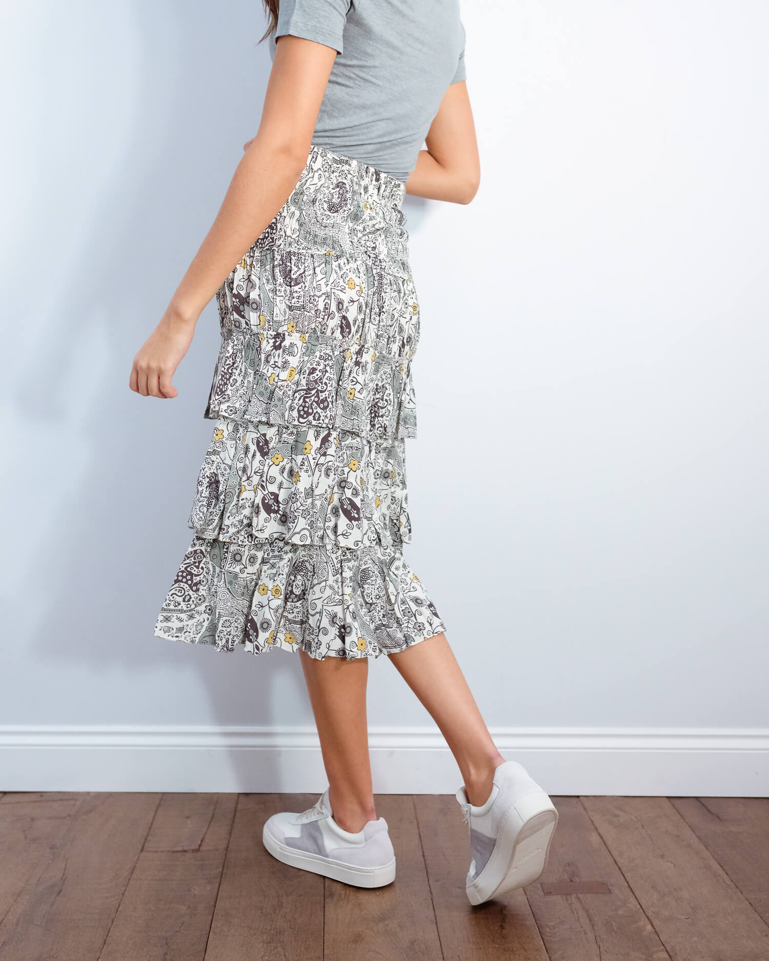 IM Cencia printed skirt in ecru