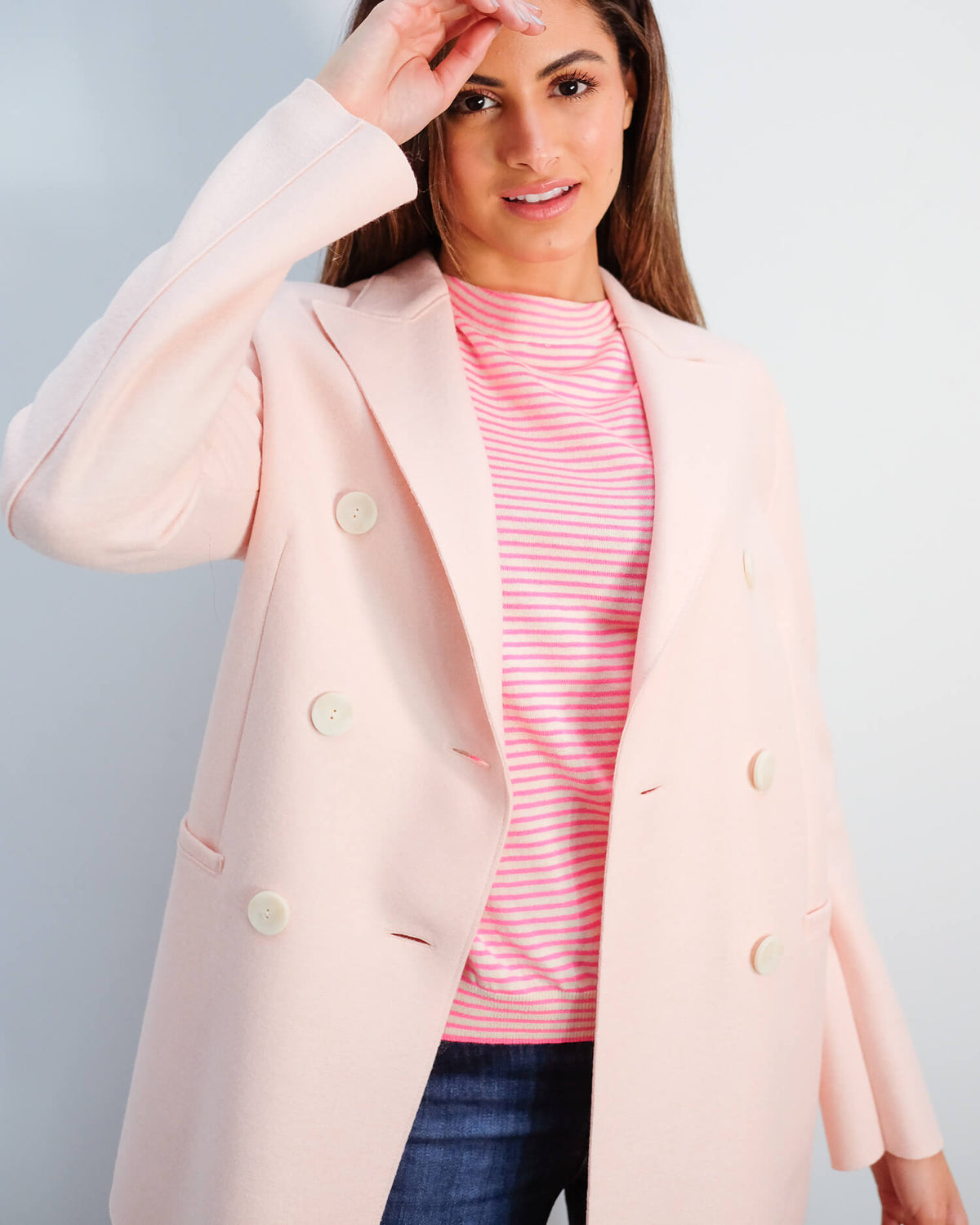 HWL Pressed wool blazer in pastel pink