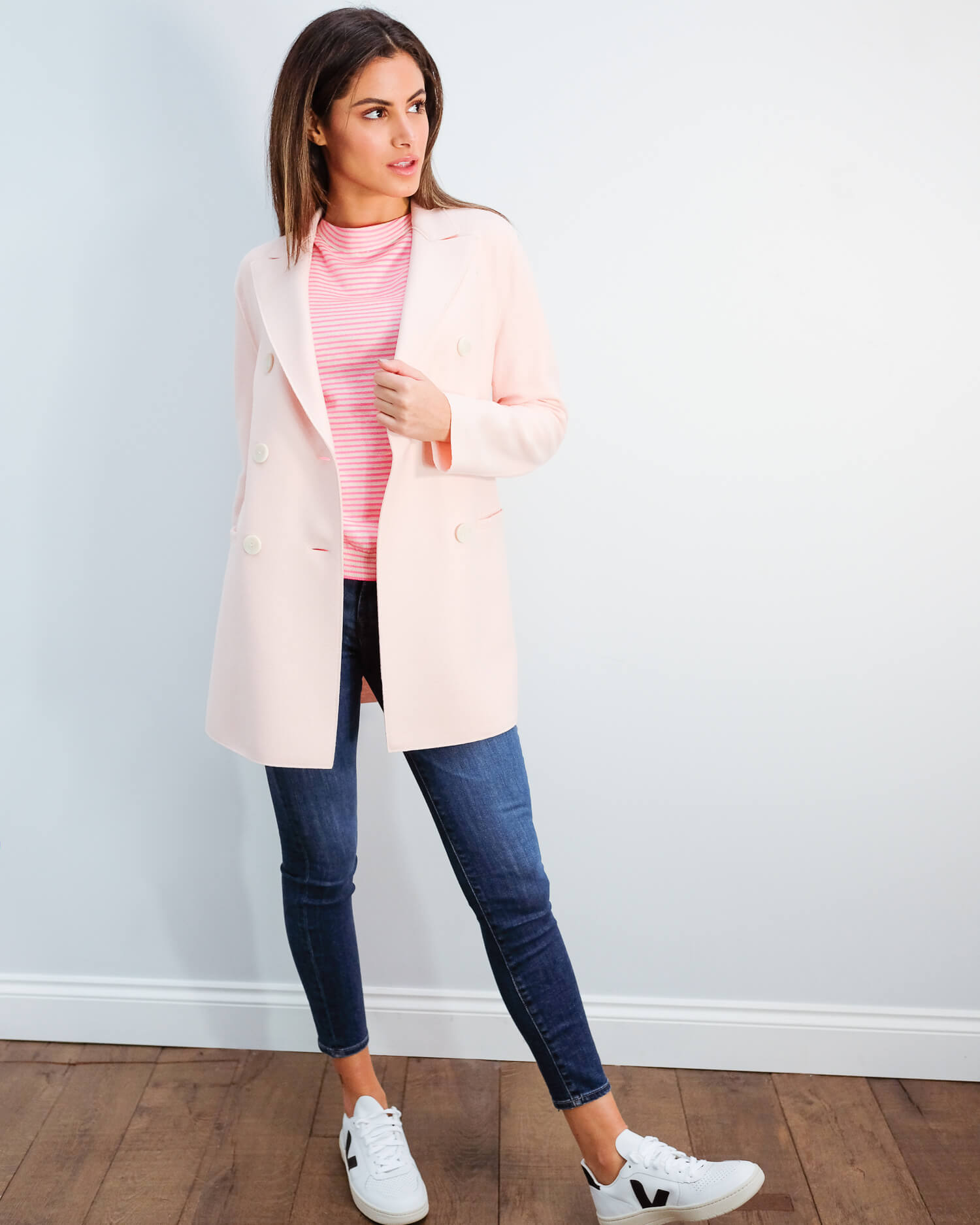 HWL Pressed wool blazer in pastel pink