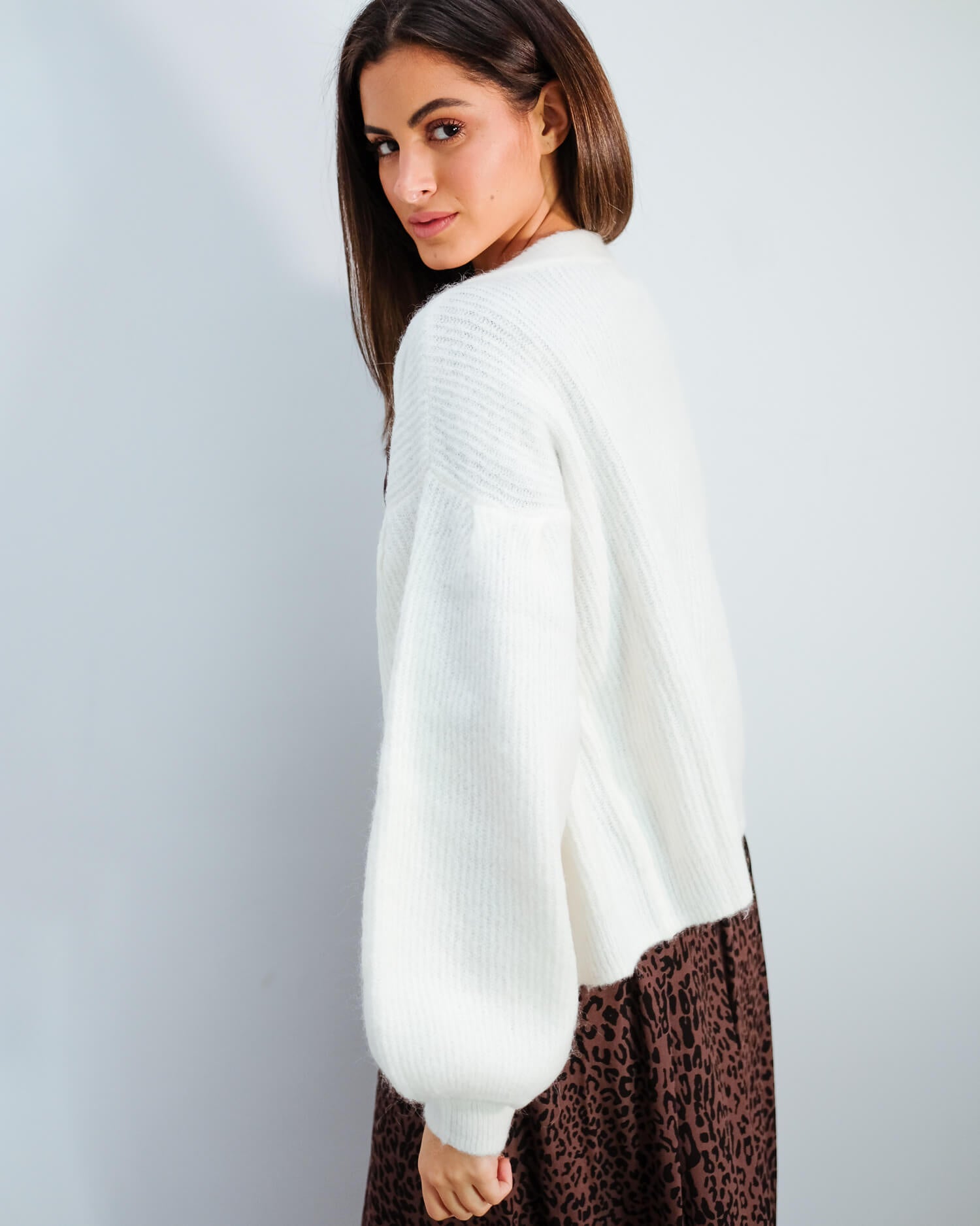 BUP Celine knit cardi in eggnog