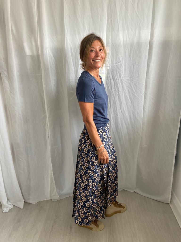 RIXO Georgia skirt in wallpaper floral