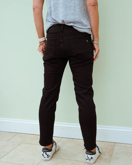 R&B Dre low rise slim boyfriend in black