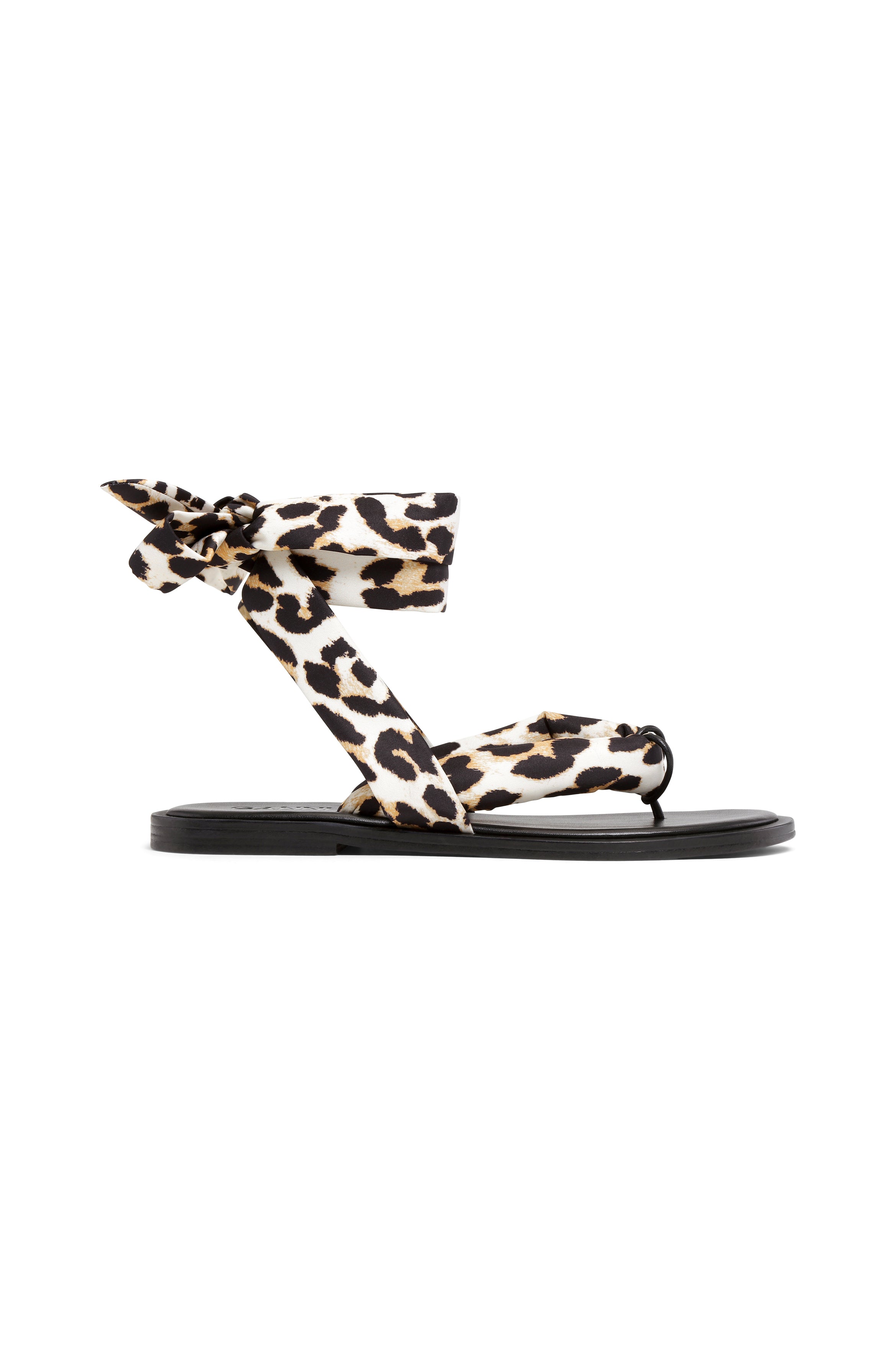 GANNI S1558 Recycled Tech Fabric Sandals in Leopard