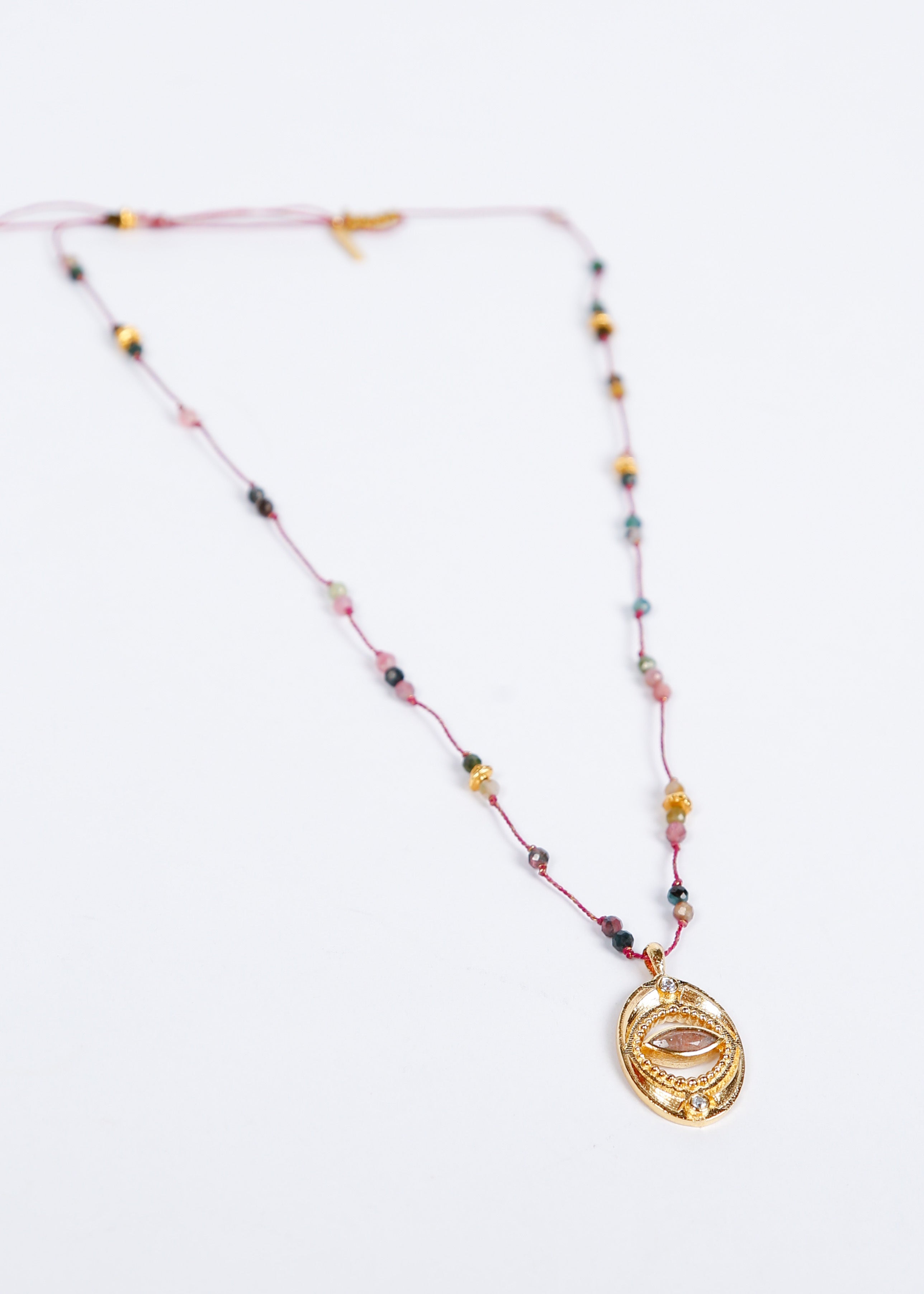 HANKA Isis Cordon in Tourmaline, Strawberry Rose Quartz