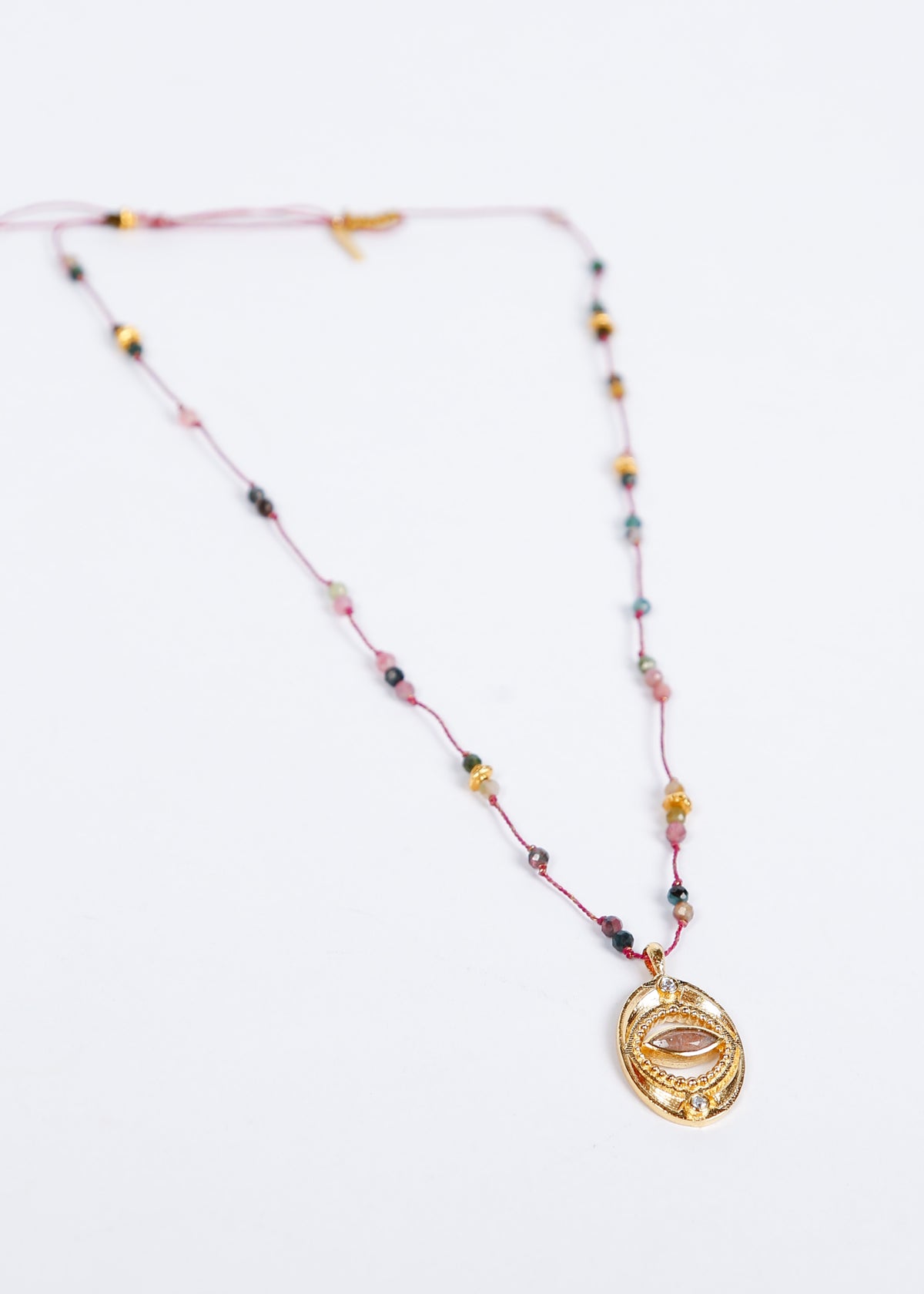 HANKA Isis Cordon in Tourmaline, Strawberry Rose Quartz