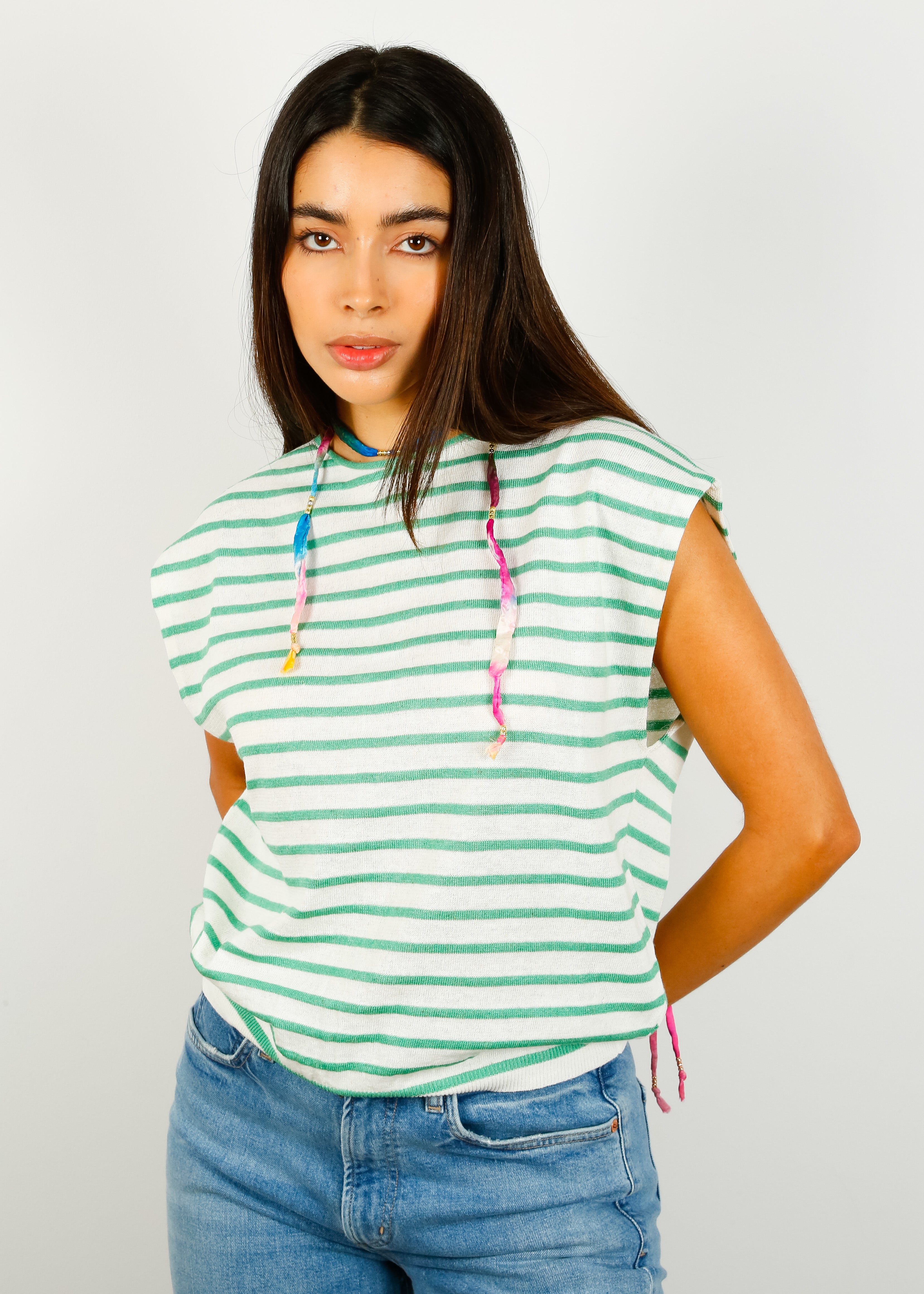 BR Nite Knit in Green Stripe