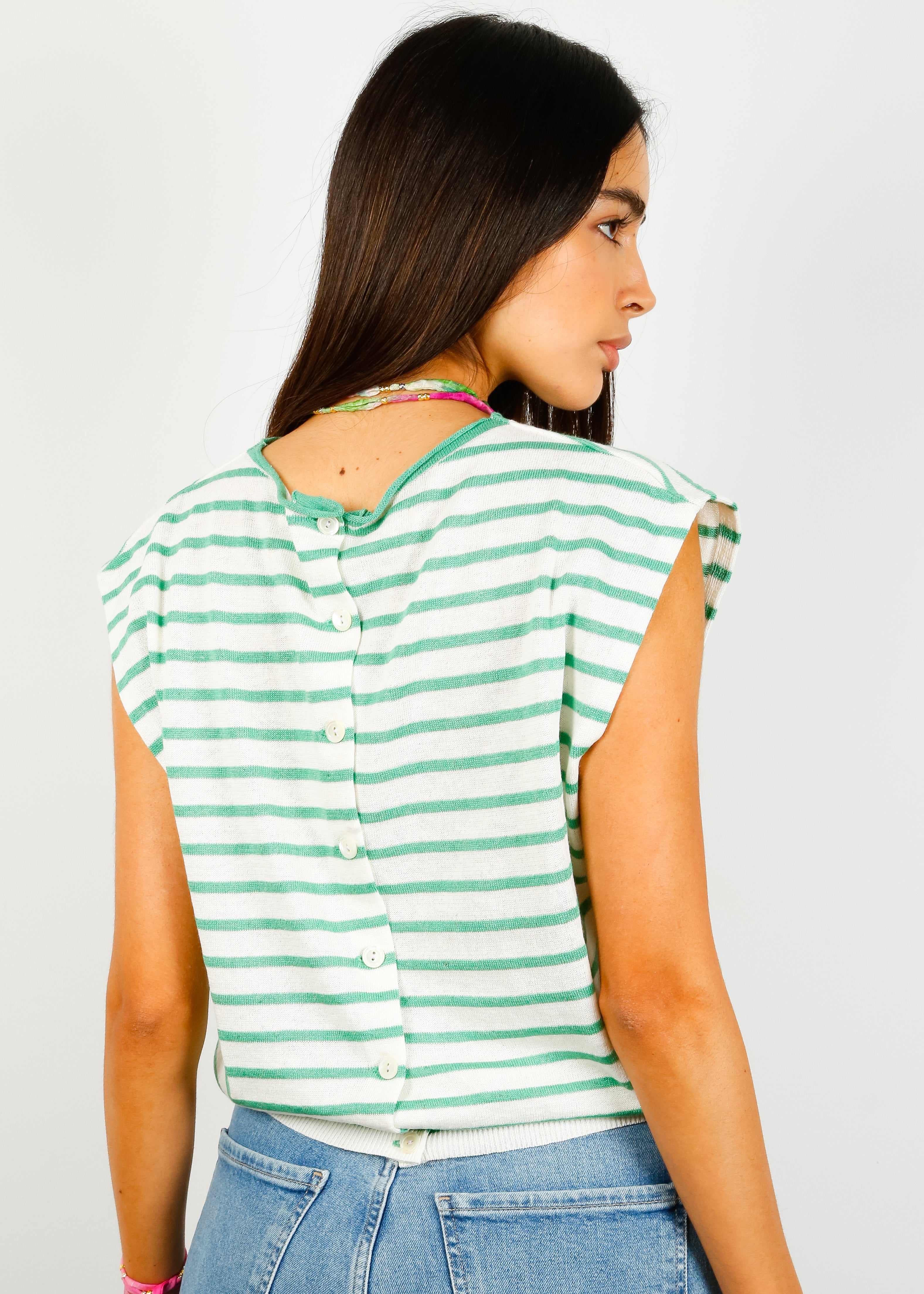 BR Nite Knit in Green Stripe