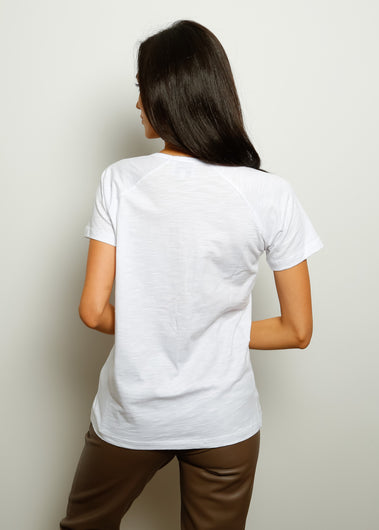 PARK SS Cotton V Neck in White