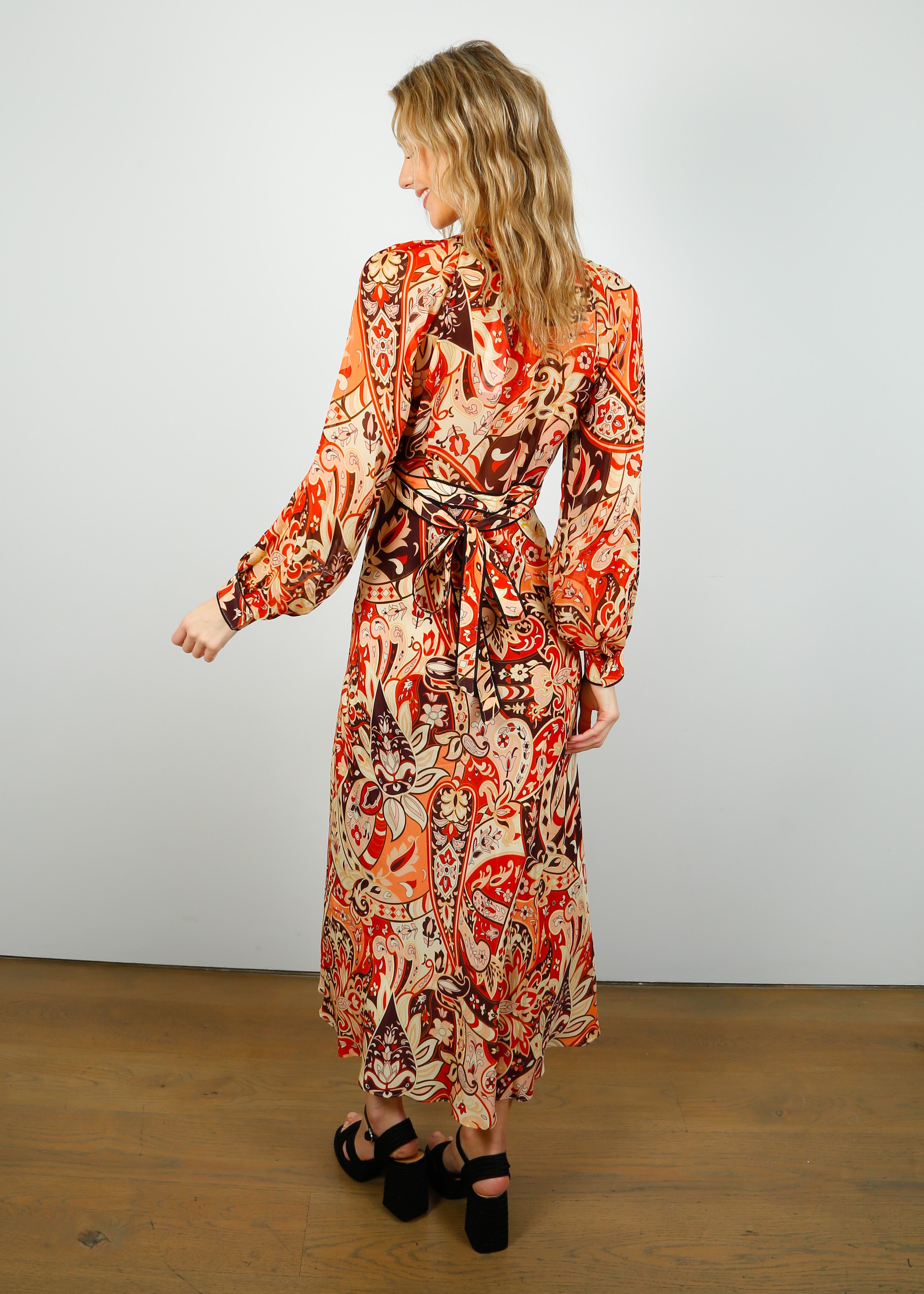 RIXO Ayla Dress in Grace Paisley Canyon