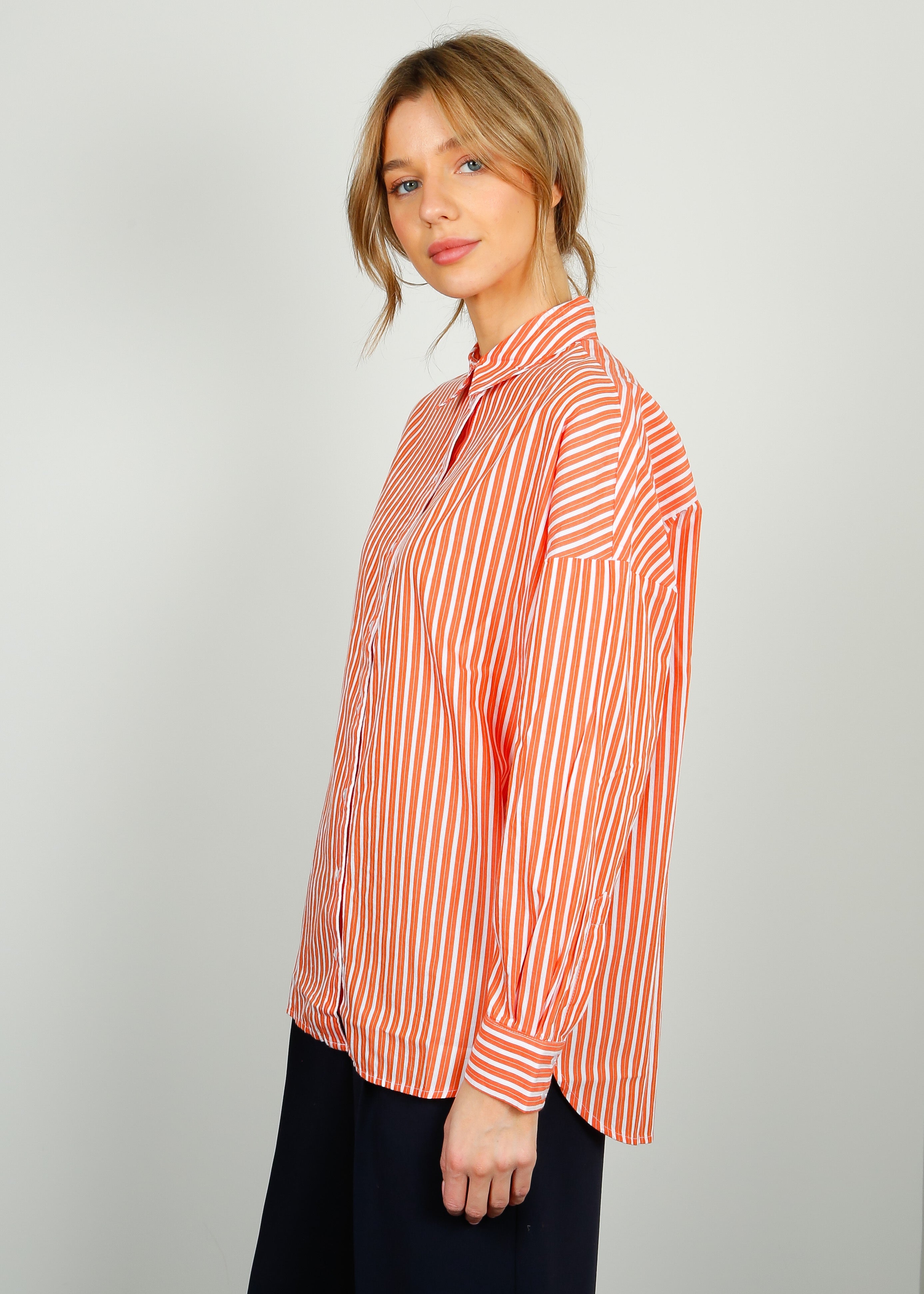 SLF Emma Sanni Stripe Shirt in Orangeade