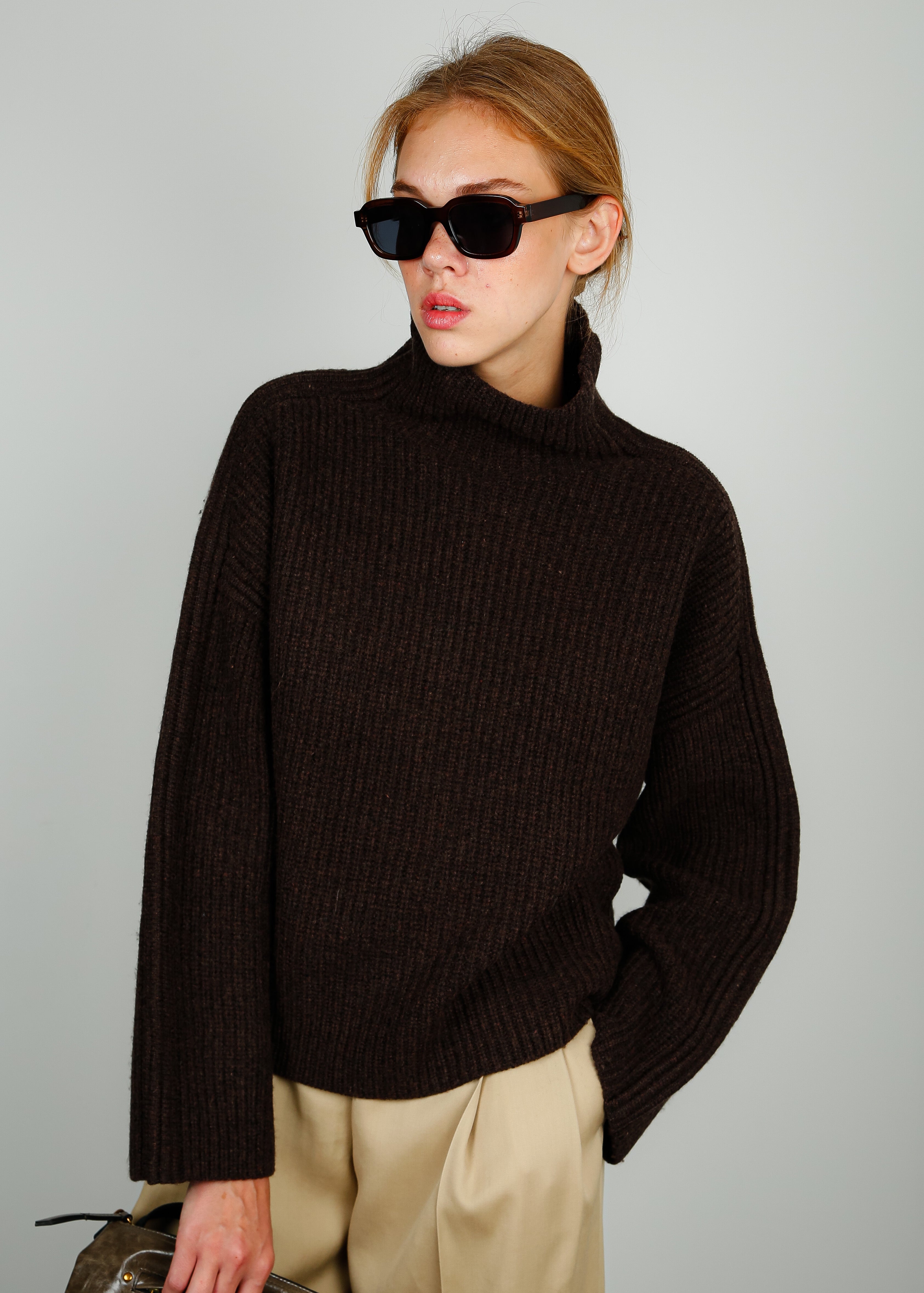 R&B Connie LS Knit in Dark Brown