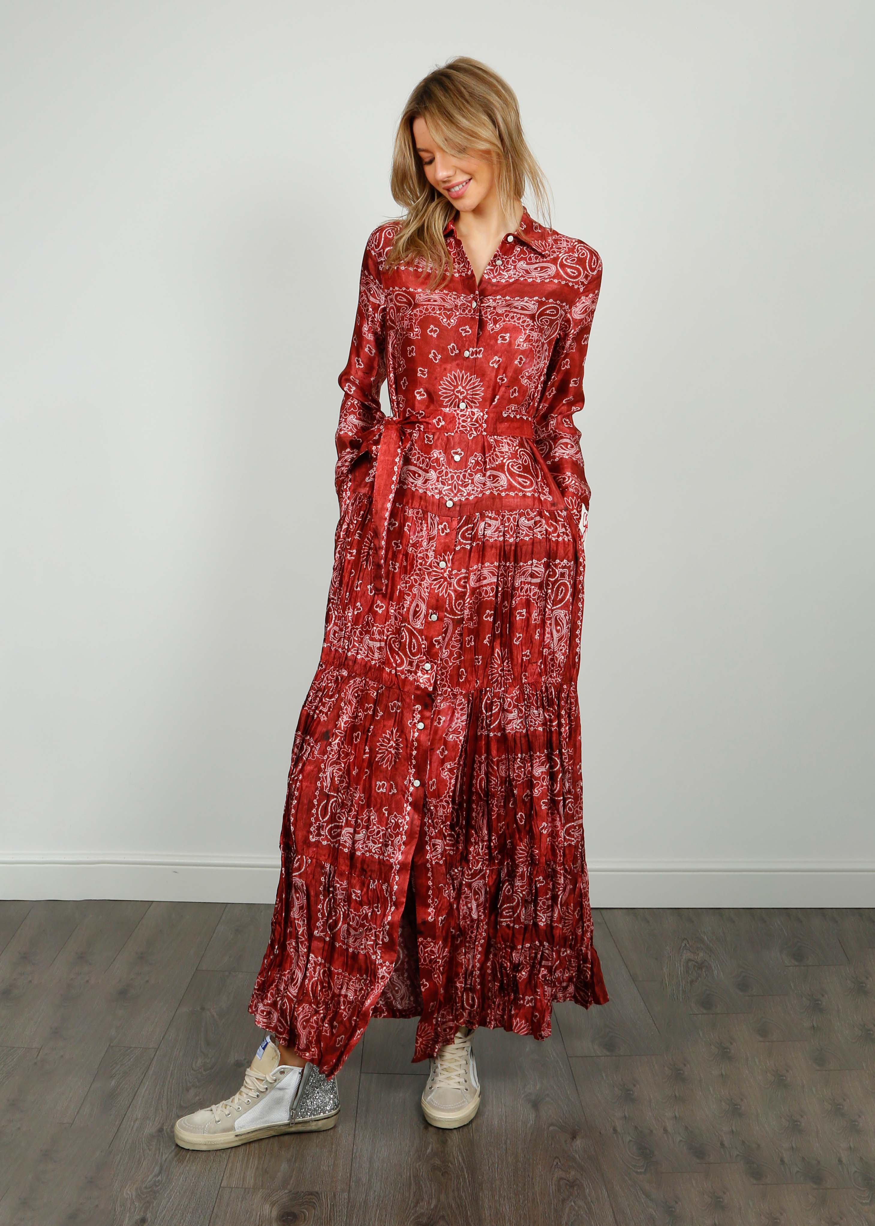 GG Golden Paisley Print Dress in Spiced Apple