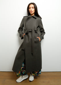 You added <b><u>HW Pressed Wool Long Trench in Ebony Grey</u></b> to your cart.