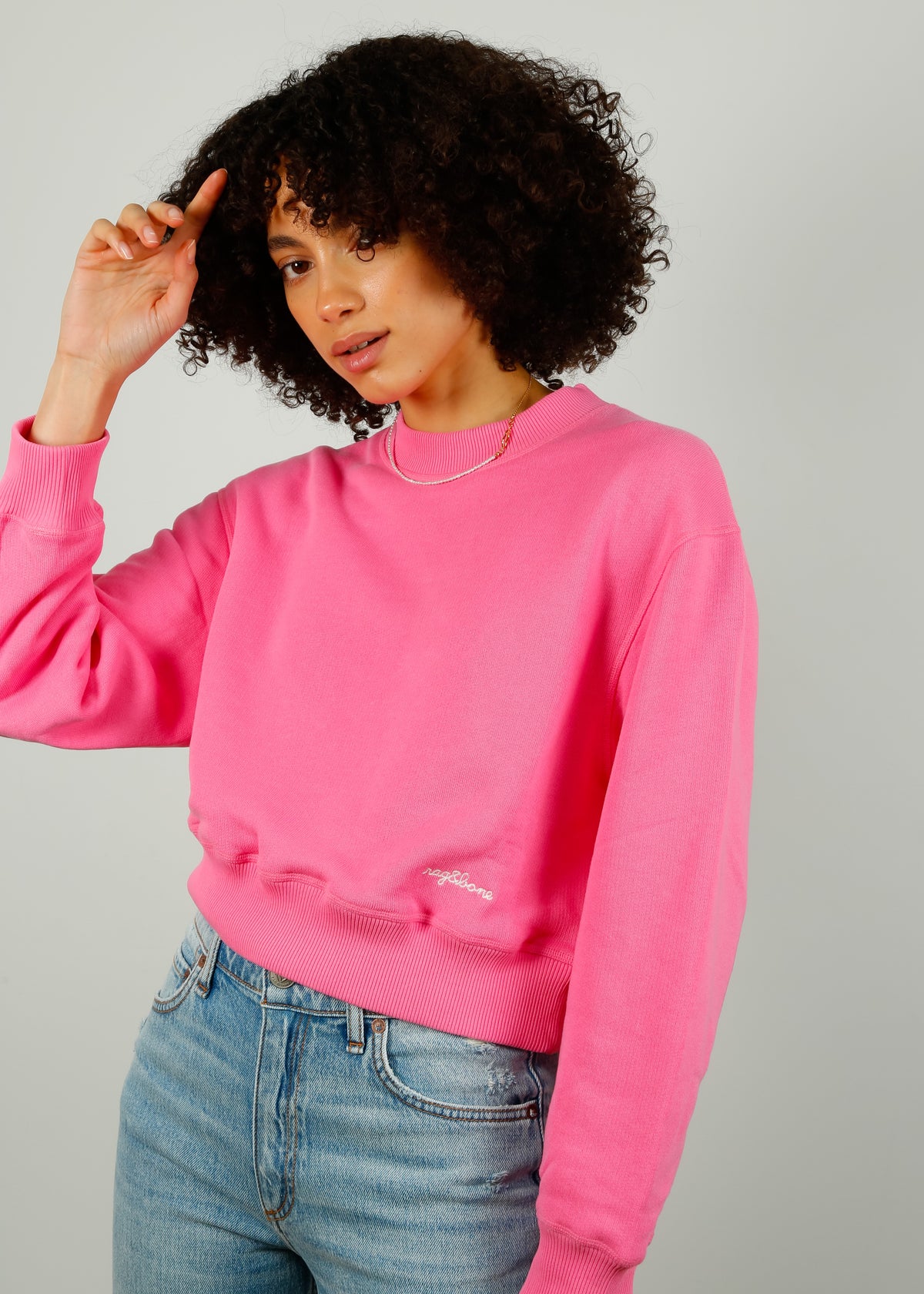 R&B Vintage Terry Sweatshirt in Pink