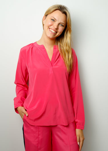 PPL Sandy Silk Shirt in Hot Pink