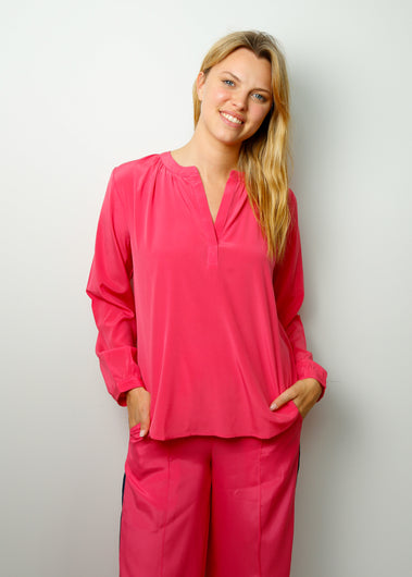 PPL Sandy Silk Shirt in Hot Pink