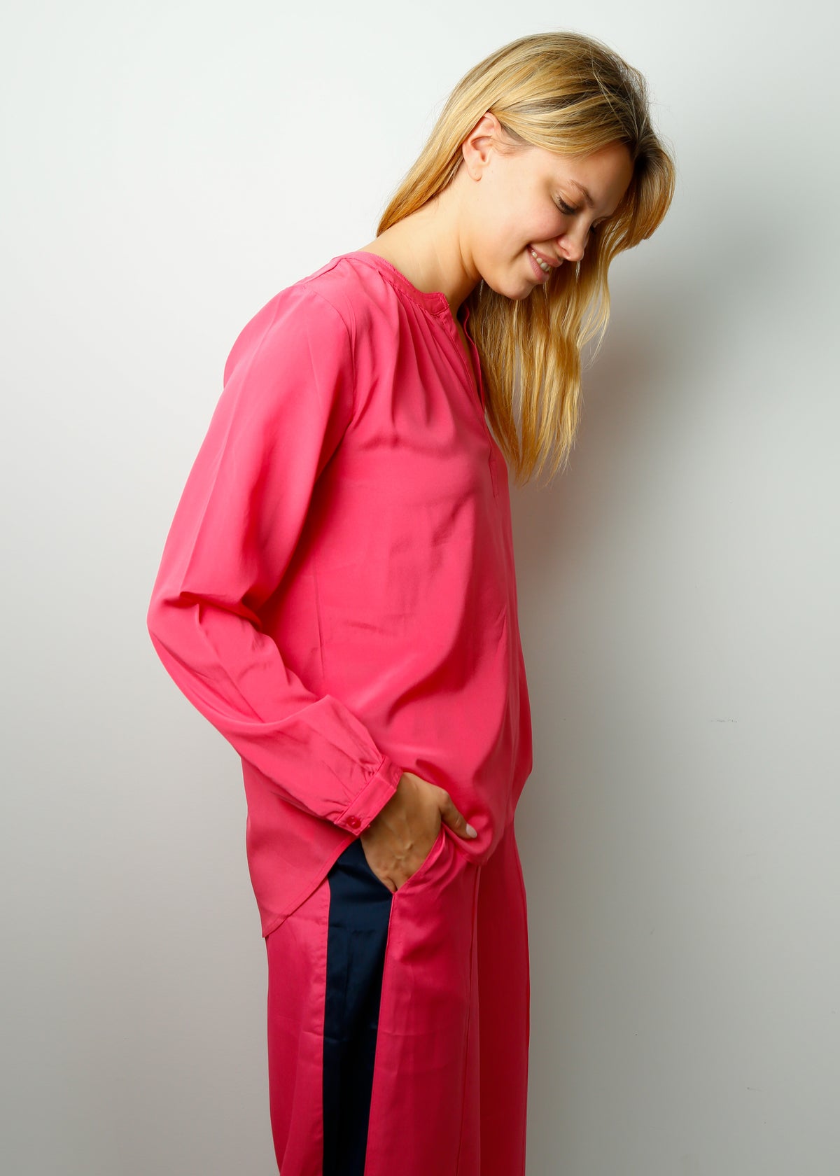 PPL Sandy Silk Shirt in Hot Pink