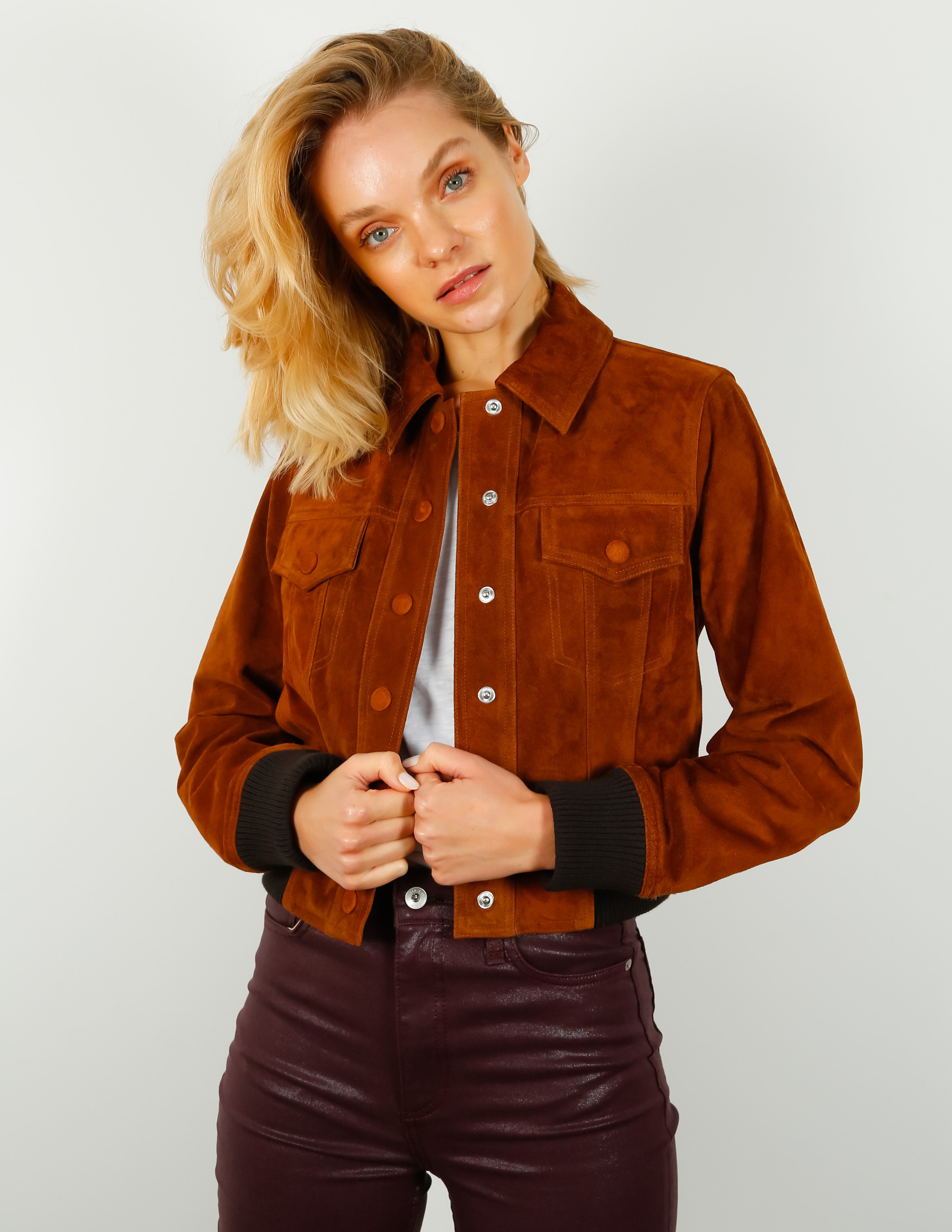 R&B Dionne Suede Jacket in Brown