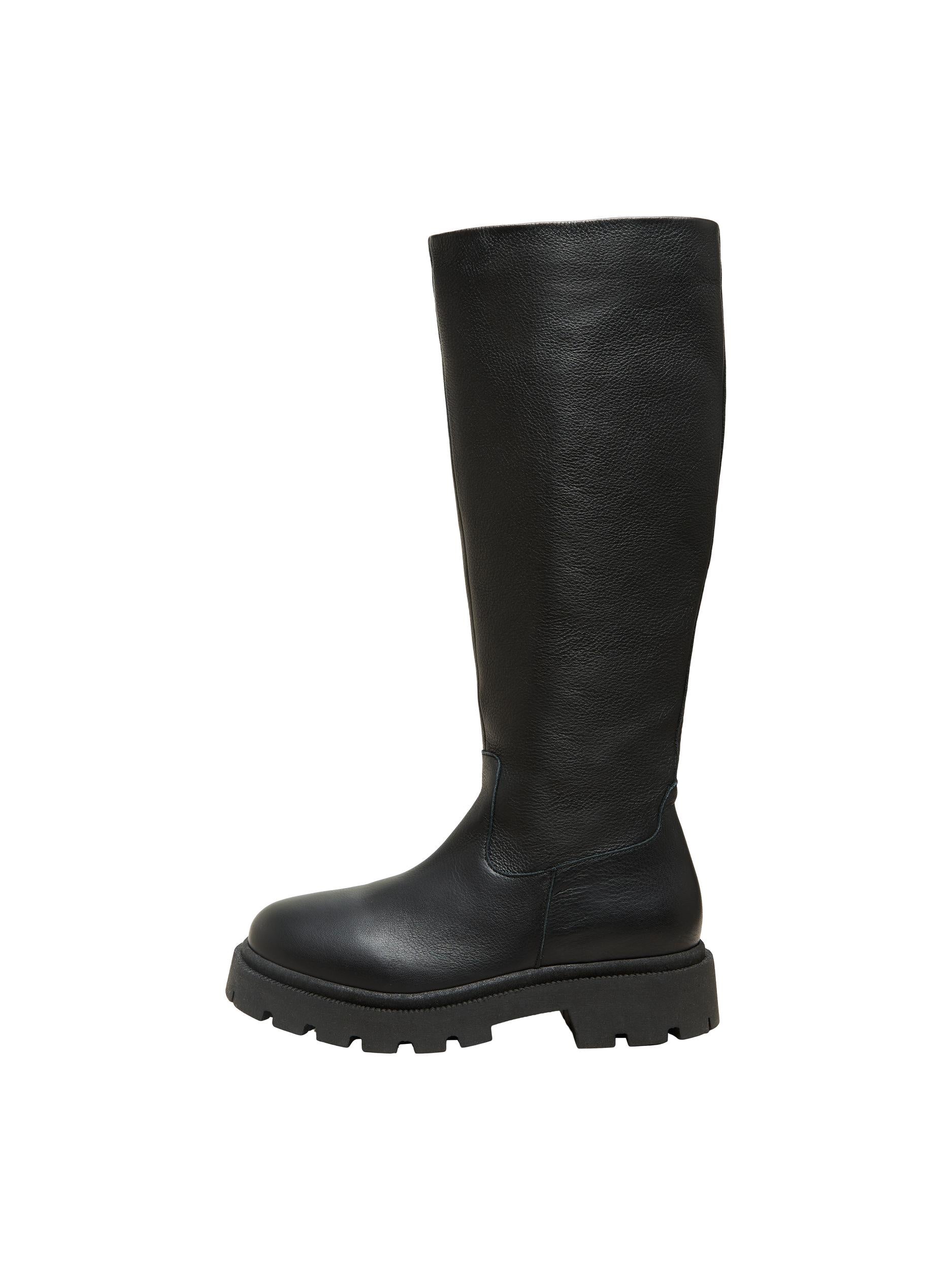 SLF Emma High Leather Boots in Black