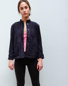 You added <b><u>SLF Alia suede shirt in night sky</u></b> to your cart.