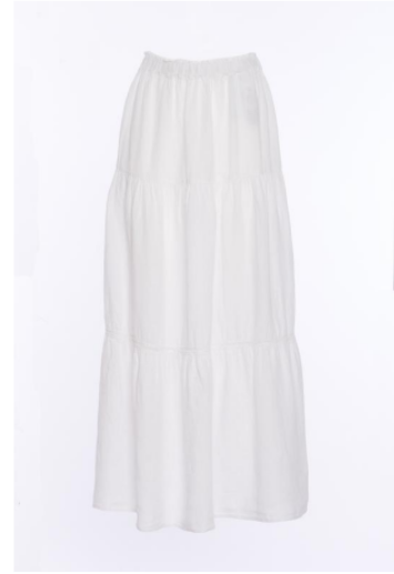 120% Lino V0W595O Skirt in White