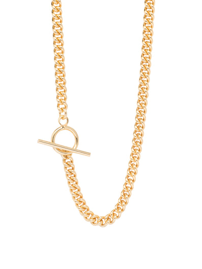 TS Gold T-Bar Curb Link Necklace 50cm