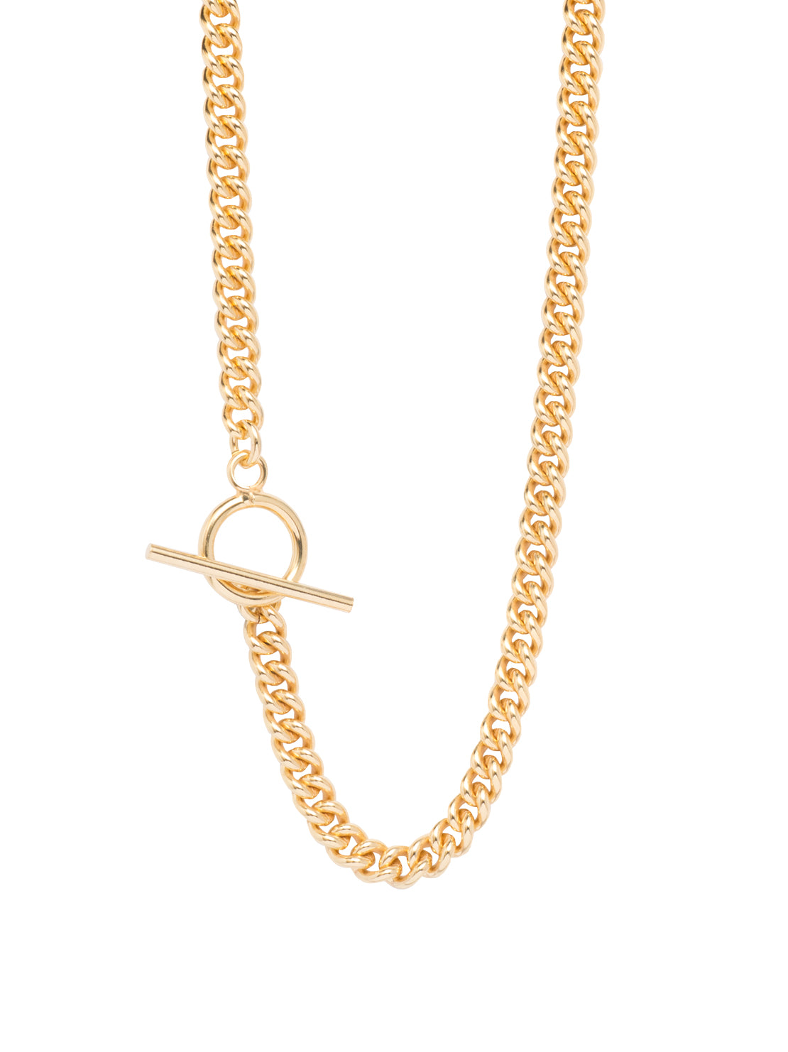 TS Gold T-Bar Curb Link Necklace 50cm